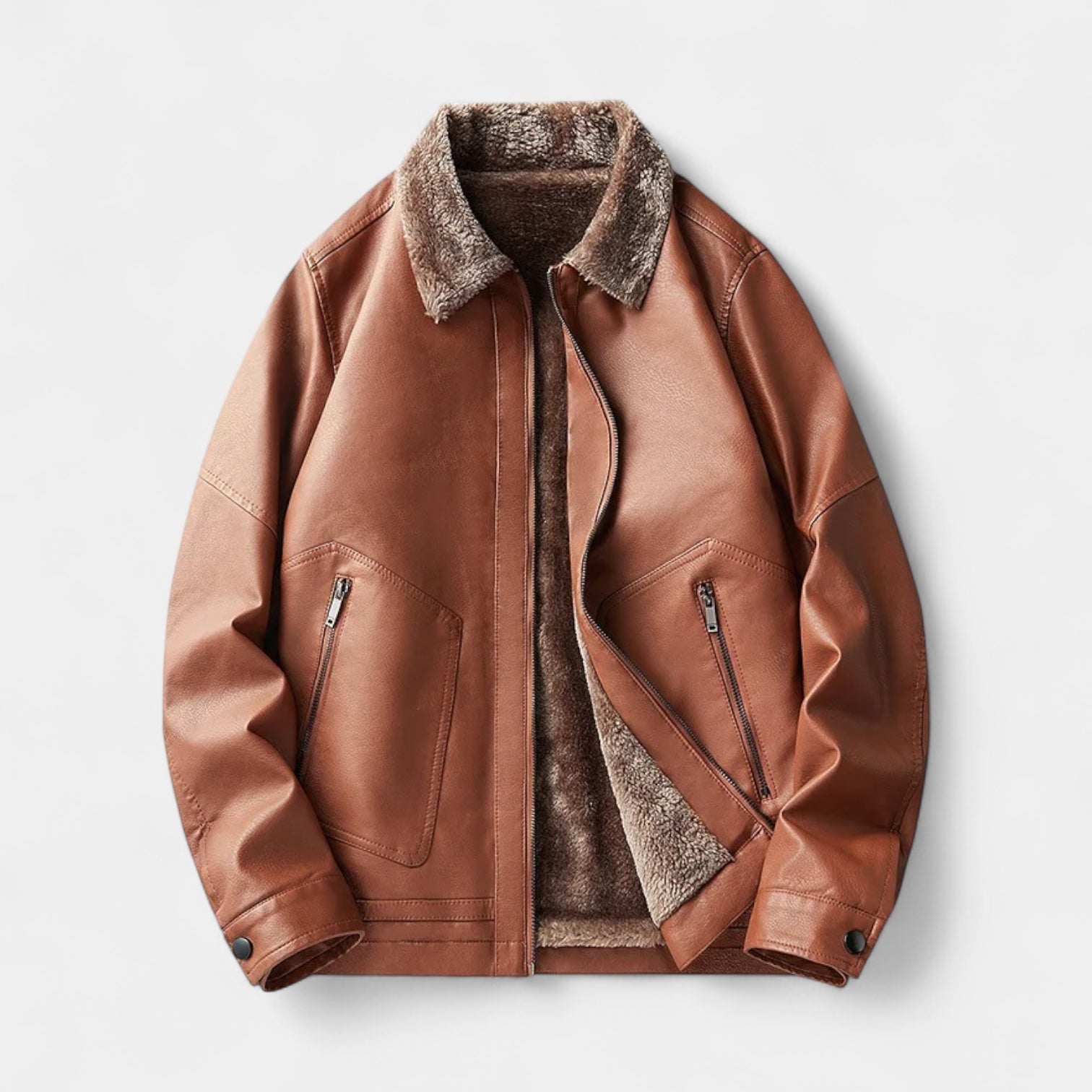 Vintares | Biker Jacket with Fleece Lining