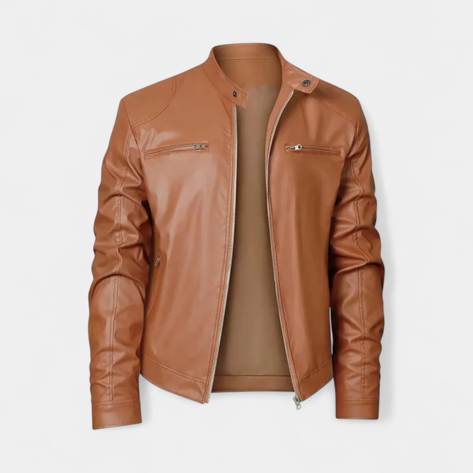Vintares | Leather Biker Jacket for Men