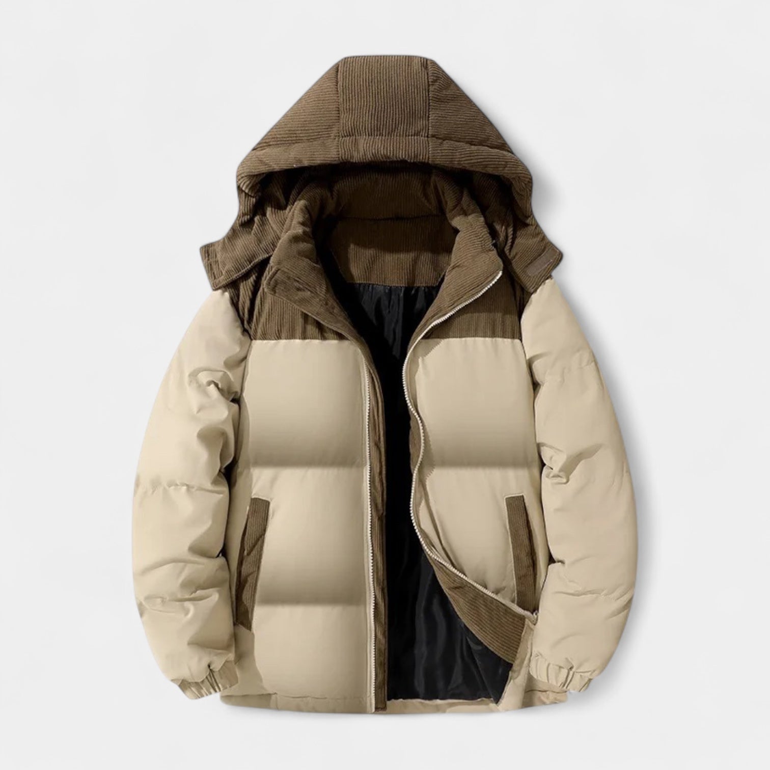 Vintares | Corduoroy Detail Winter Puffer for Men