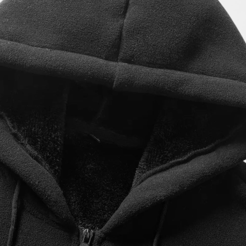 Vintares | Sherpa Fleece Zip Hoodie for Men