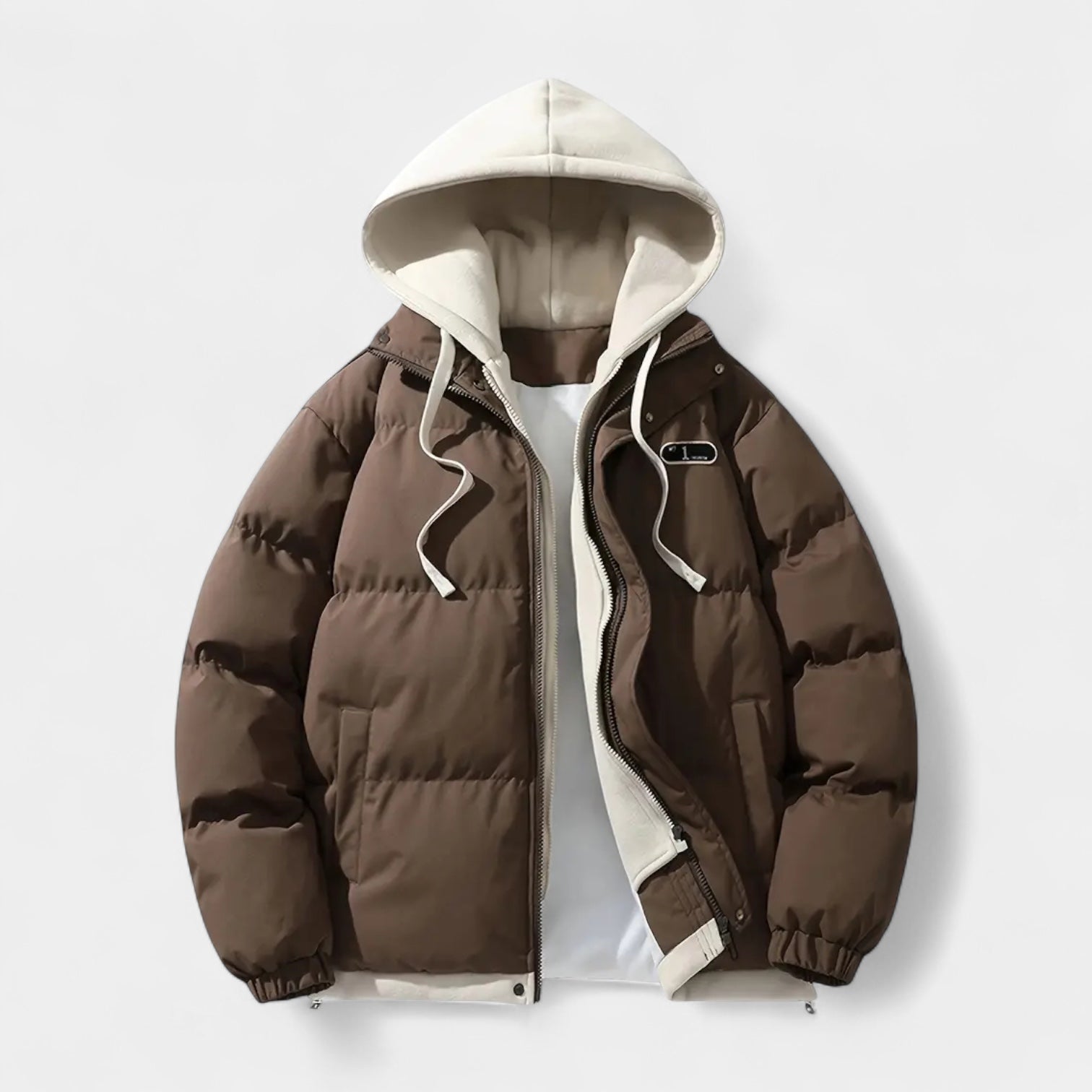 Vintares | Layered Hooded Puffer Jacket for Men