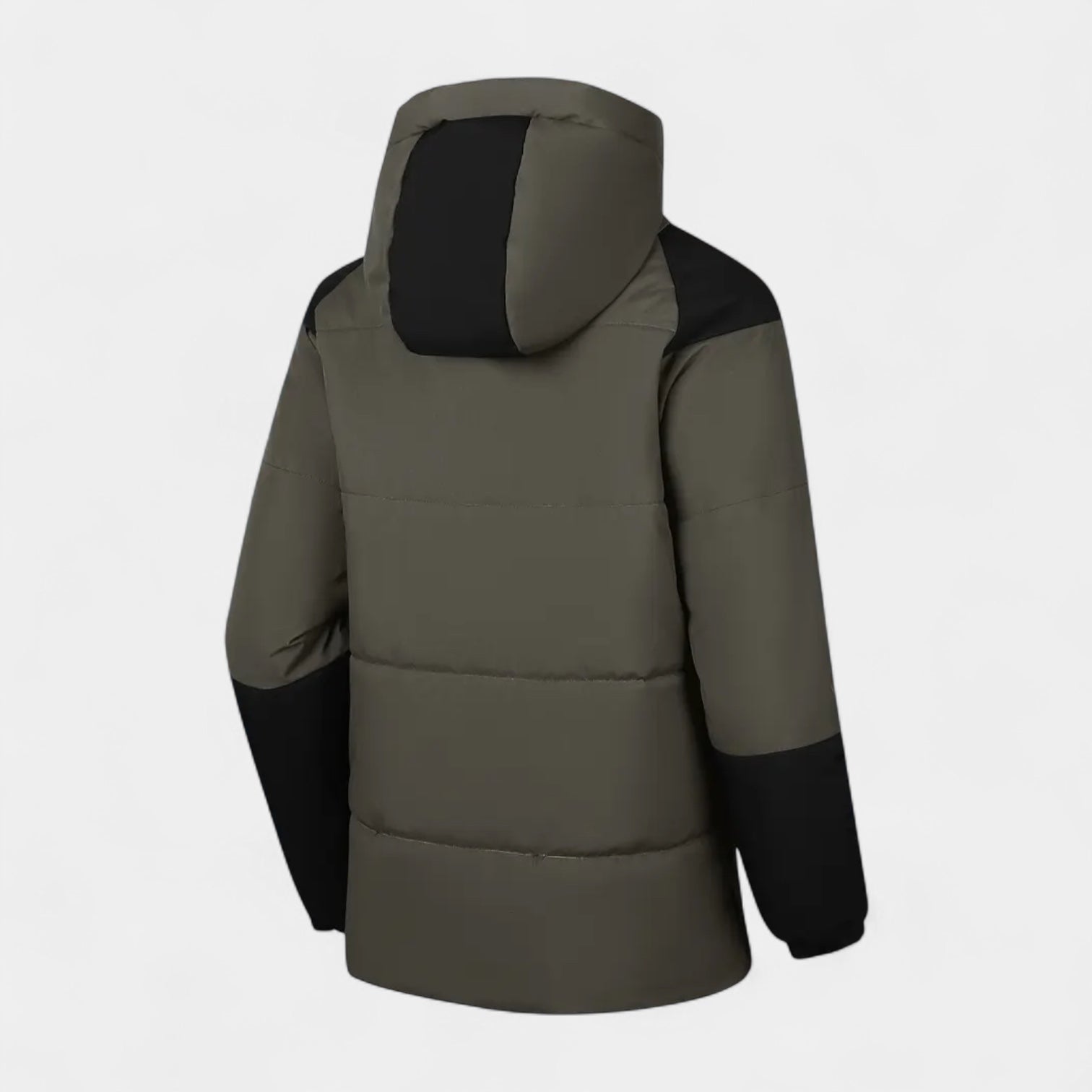 Two-Tone Puffer Jacket Hooded Water-Resistant for Men