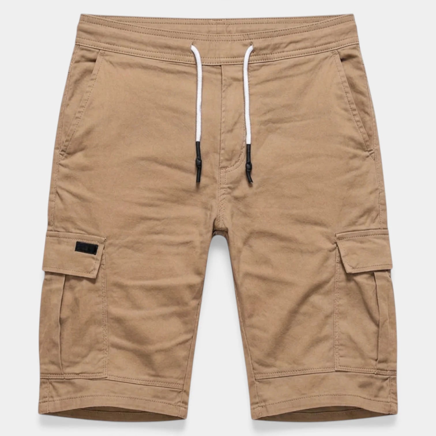 Cargo Shorts Twin Flap Pockets Drawstring Waist for Men