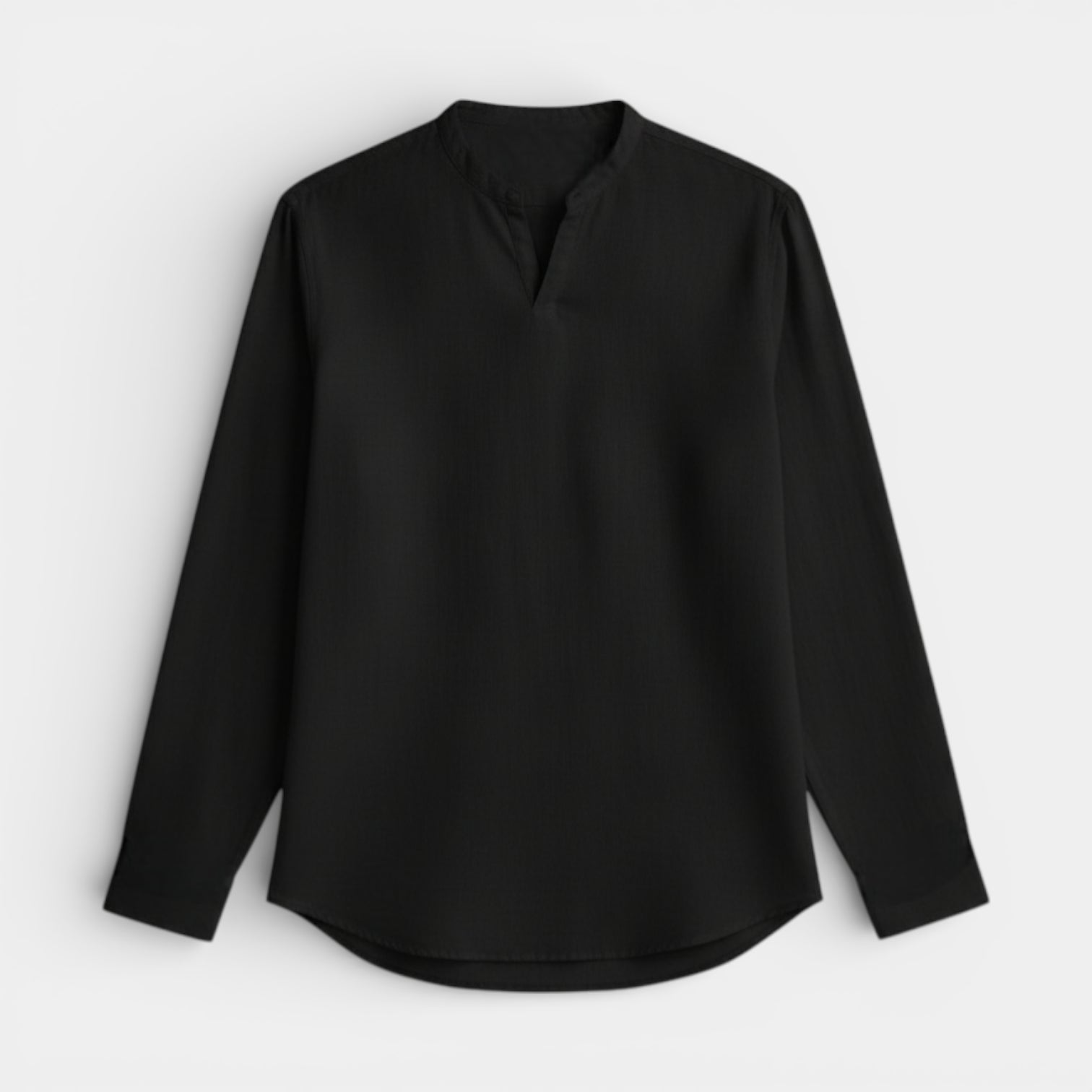 Split-Neck Pullover Shirt Long Sleeve Regular Fit for Men