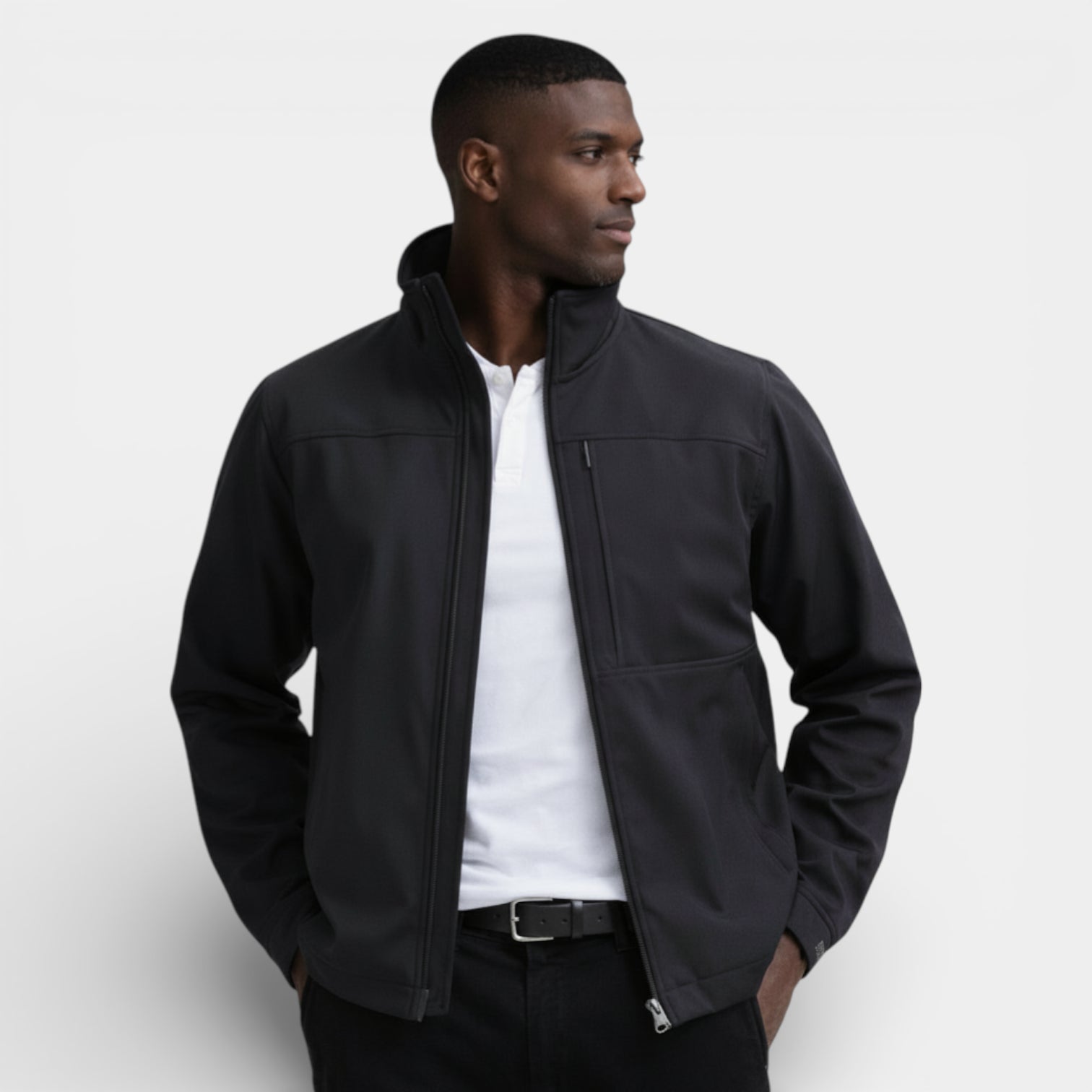 Vintares | Men’s Classic Zip-Up Jacket with Stand Collar