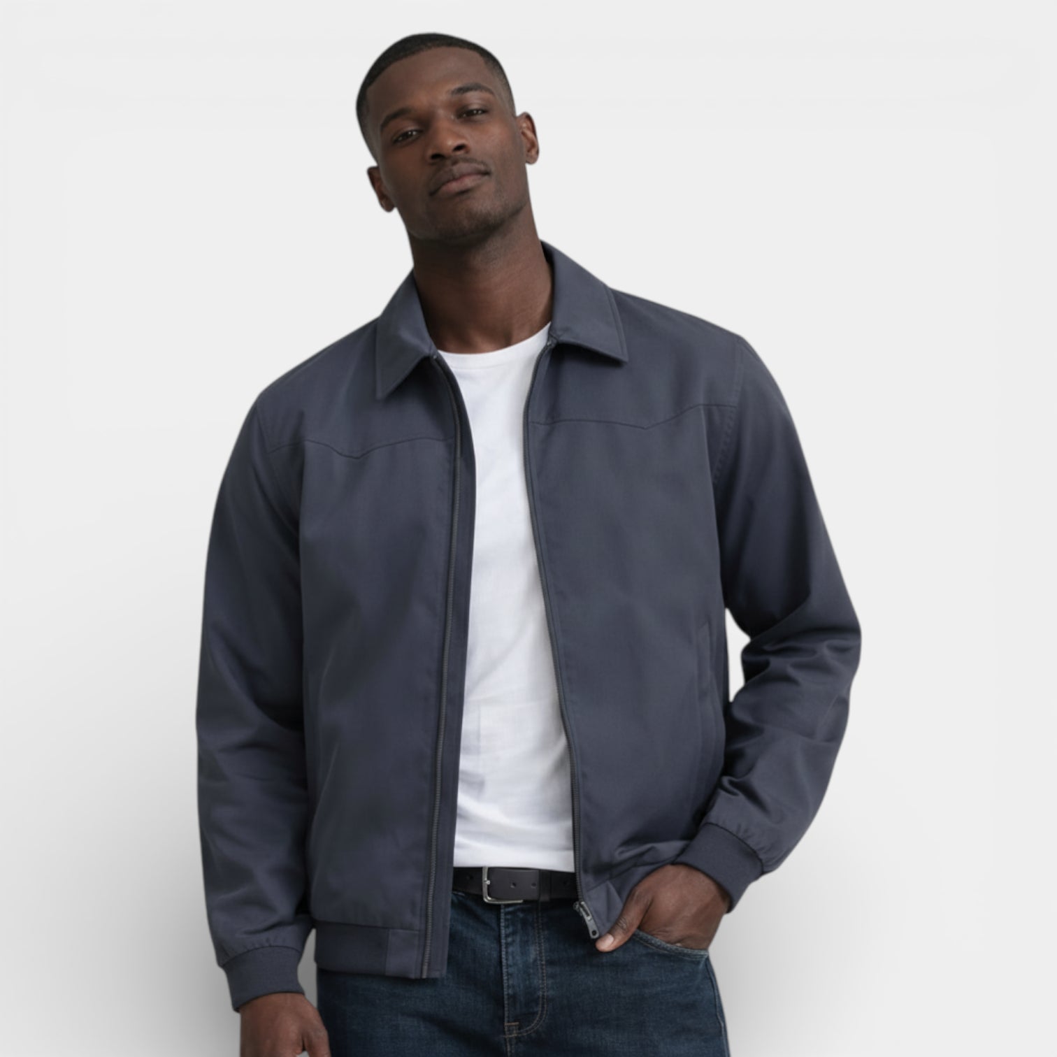 Vintares | Men’s Classic Zip-Up Jacket with Stand Collar