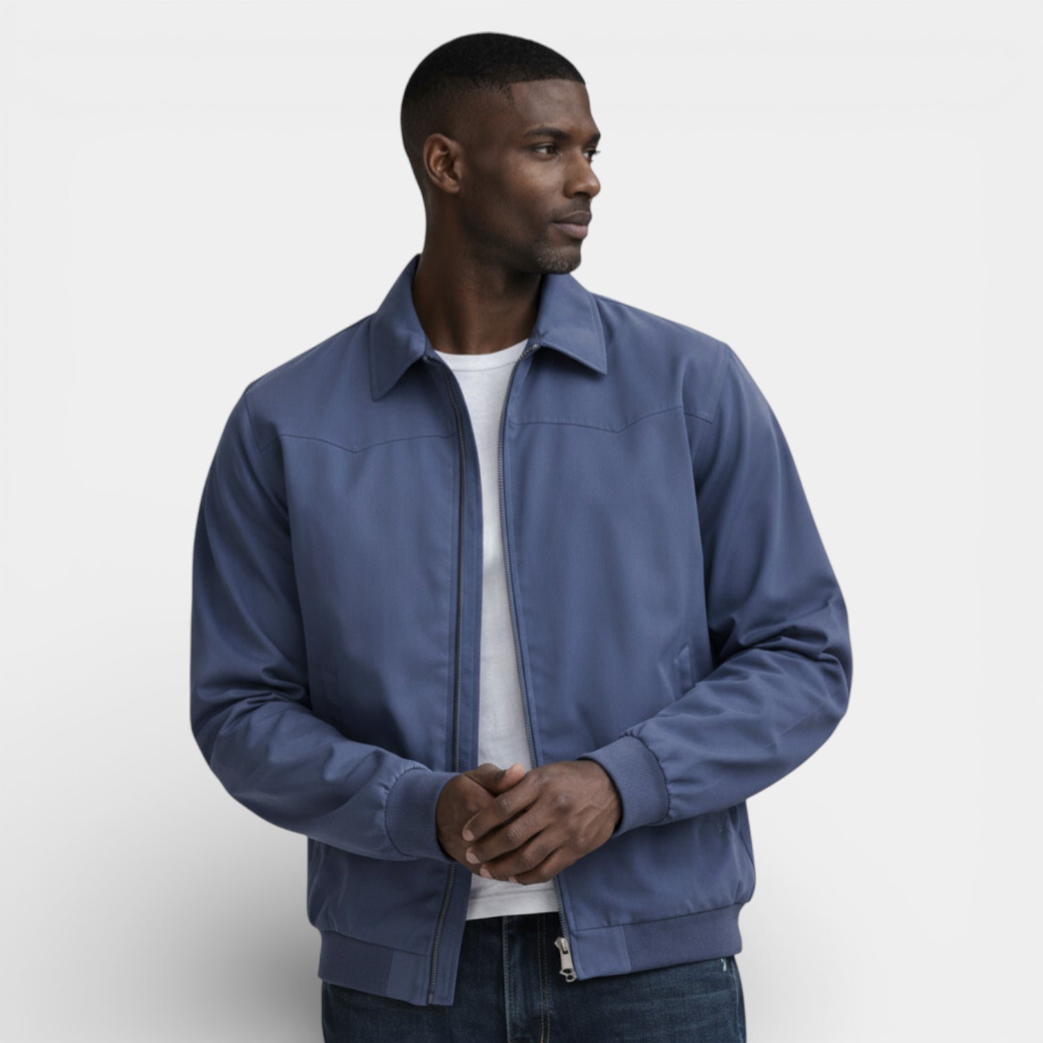 Vintares | Men’s Classic Zip-Up Jacket with Stand Collar