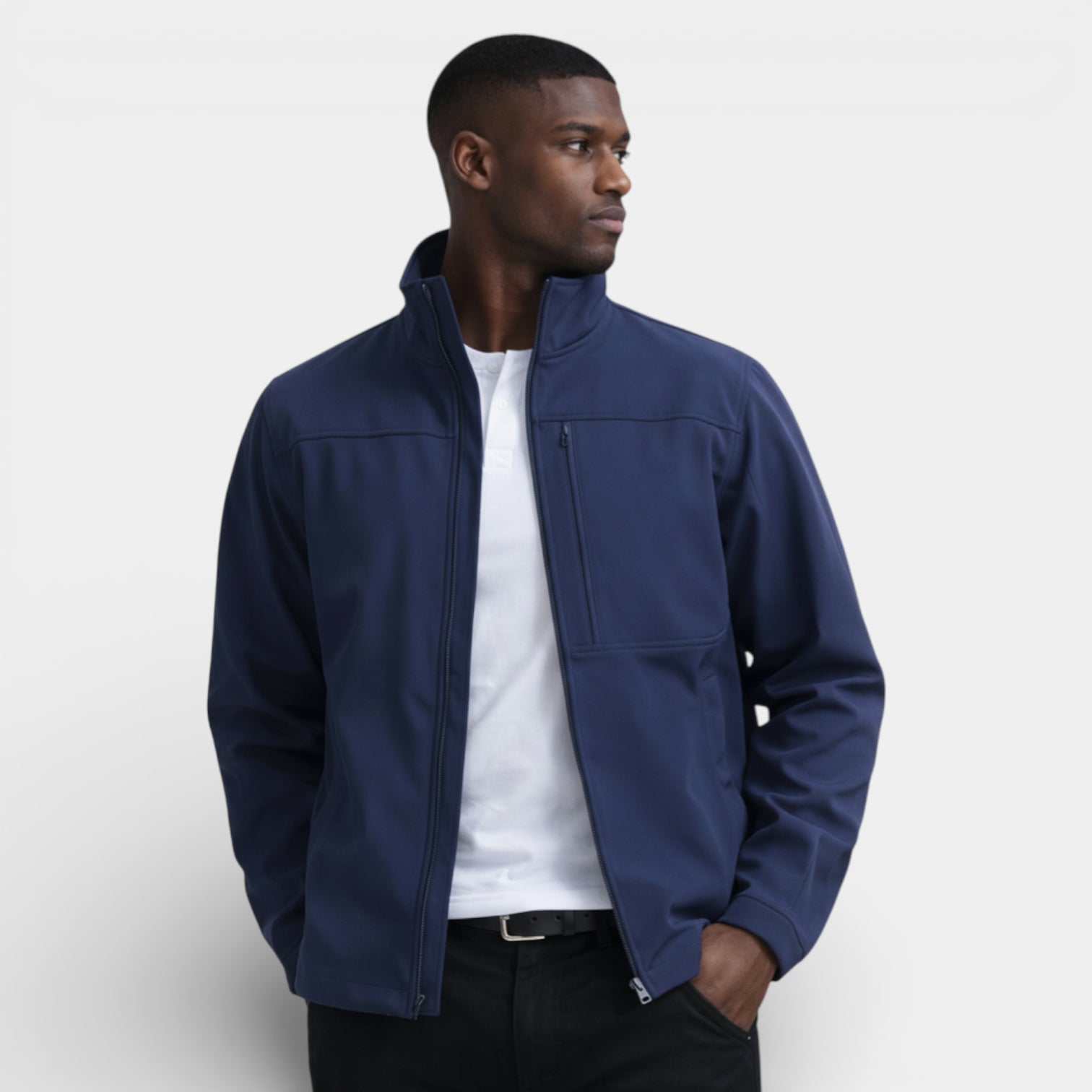 Vintares | Men’s Classic Zip-Up Jacket with Stand Collar