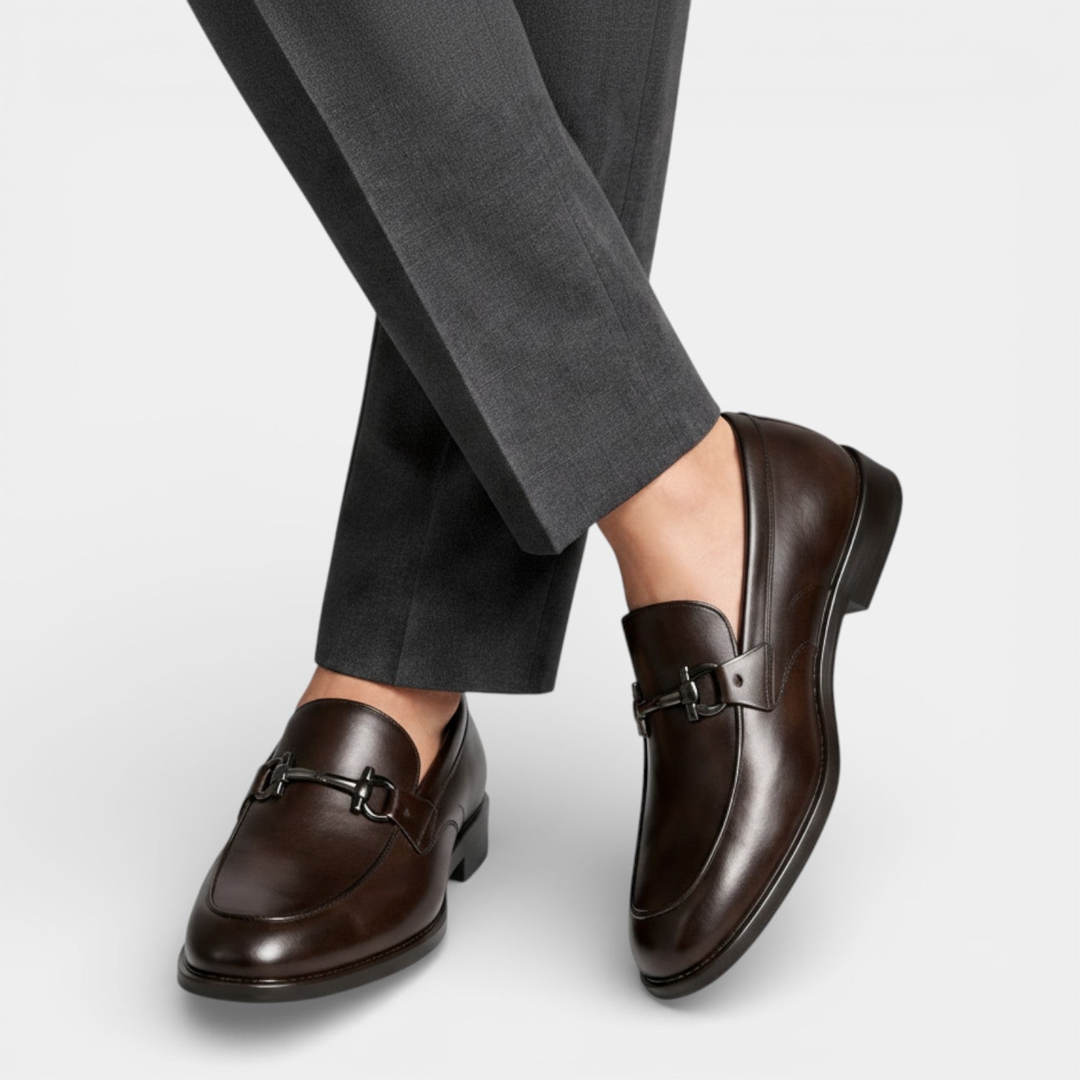 Vintares | Men’s Loafers – Classic Bit Detail Slip-On