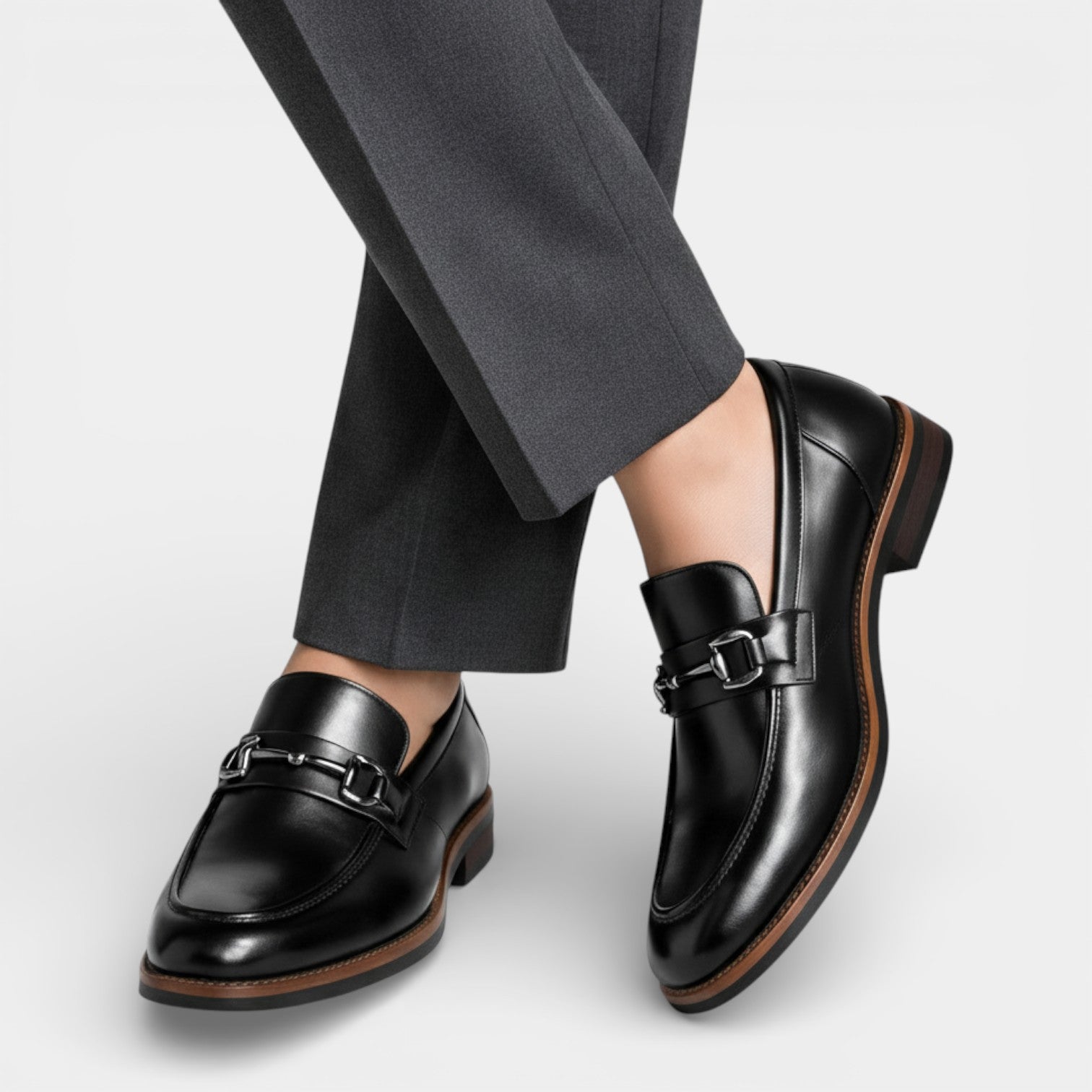 Vintares | Men’s Slip-On Loafers – Polished Bit Detail