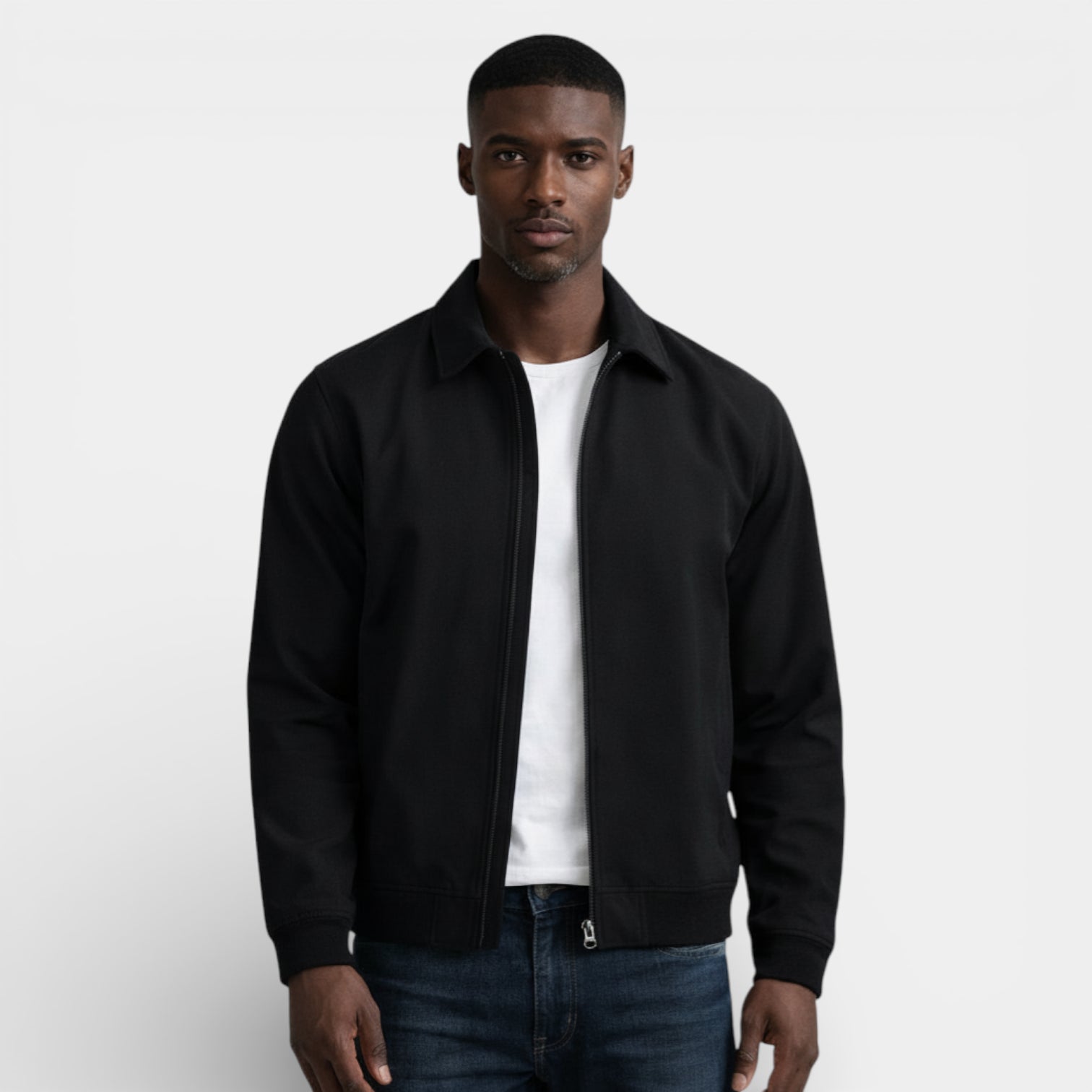 Vintares | Men’s Classic Zip-Up Jacket with Stand Collar