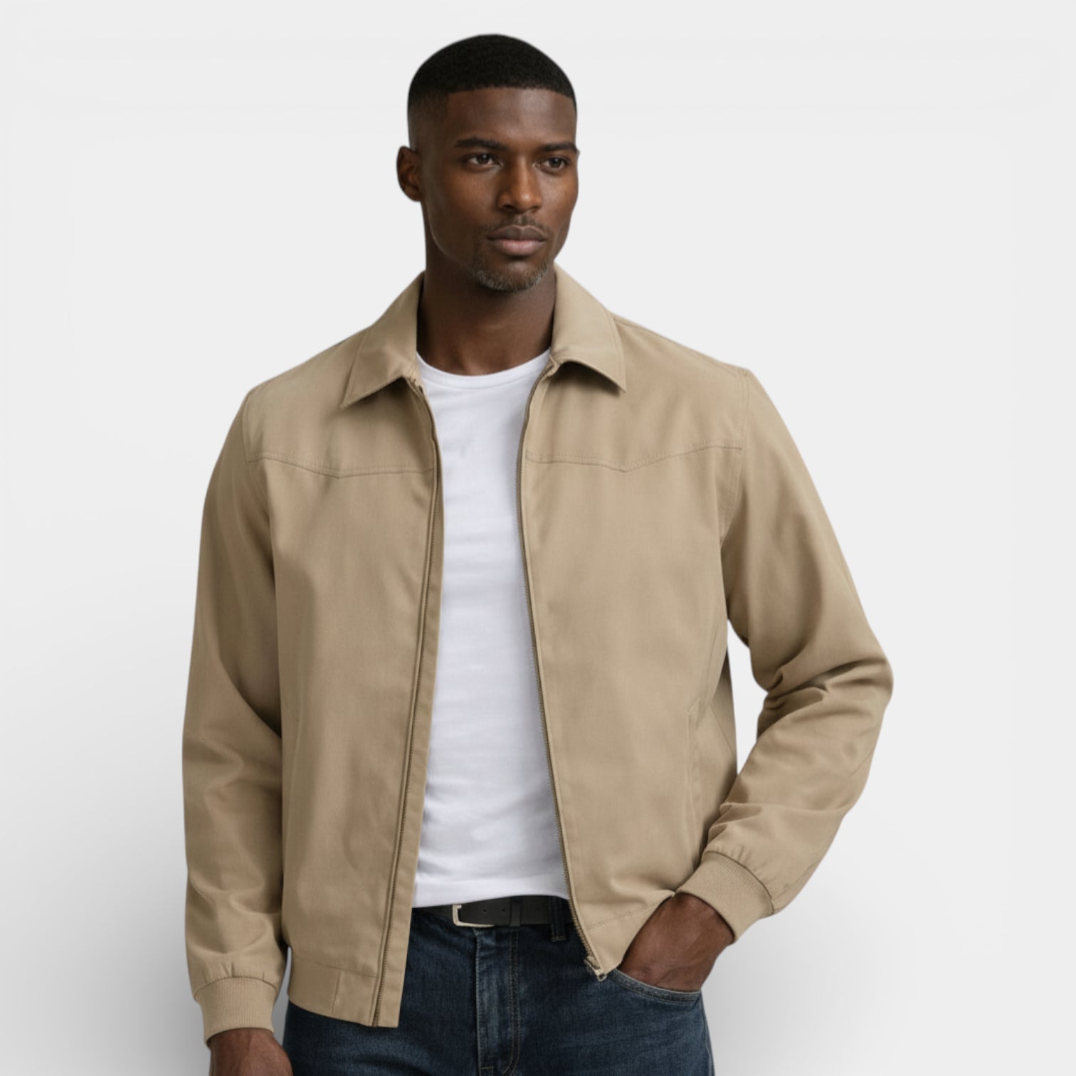 Vintares | Men’s Classic Zip-Up Jacket with Stand Collar