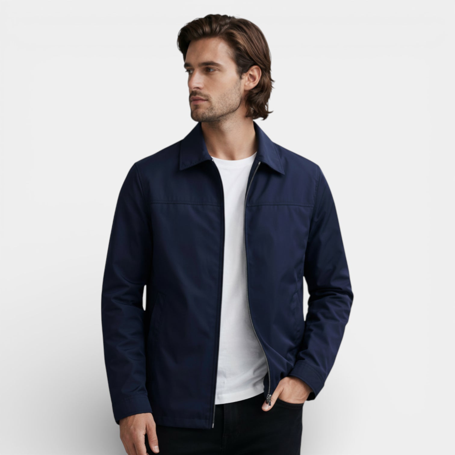 Vintares | Men’s Zip-Up Jacket Polo Collar - Regular Fit
