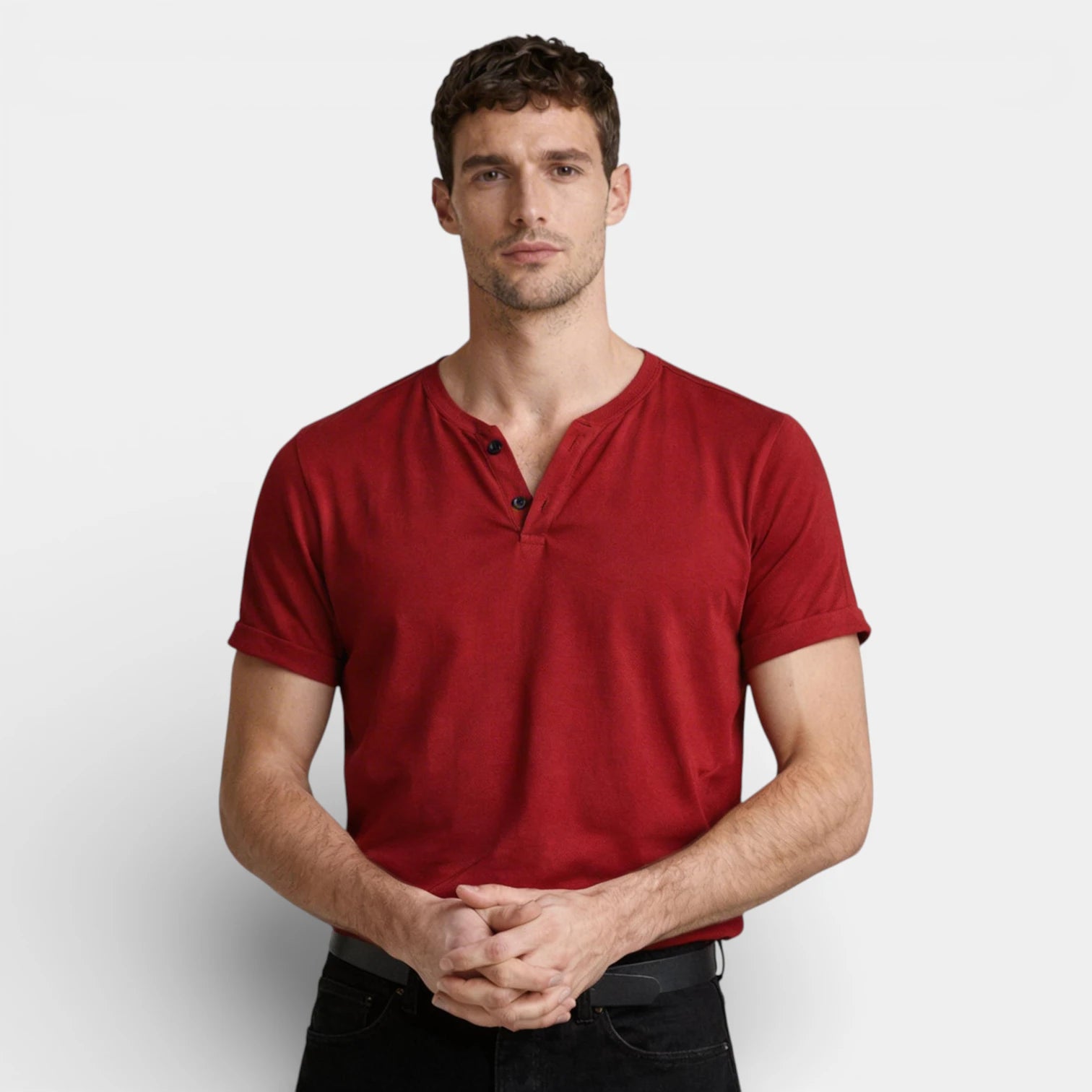Henley T-Shirt Short Sleeve Regular Fit for Men