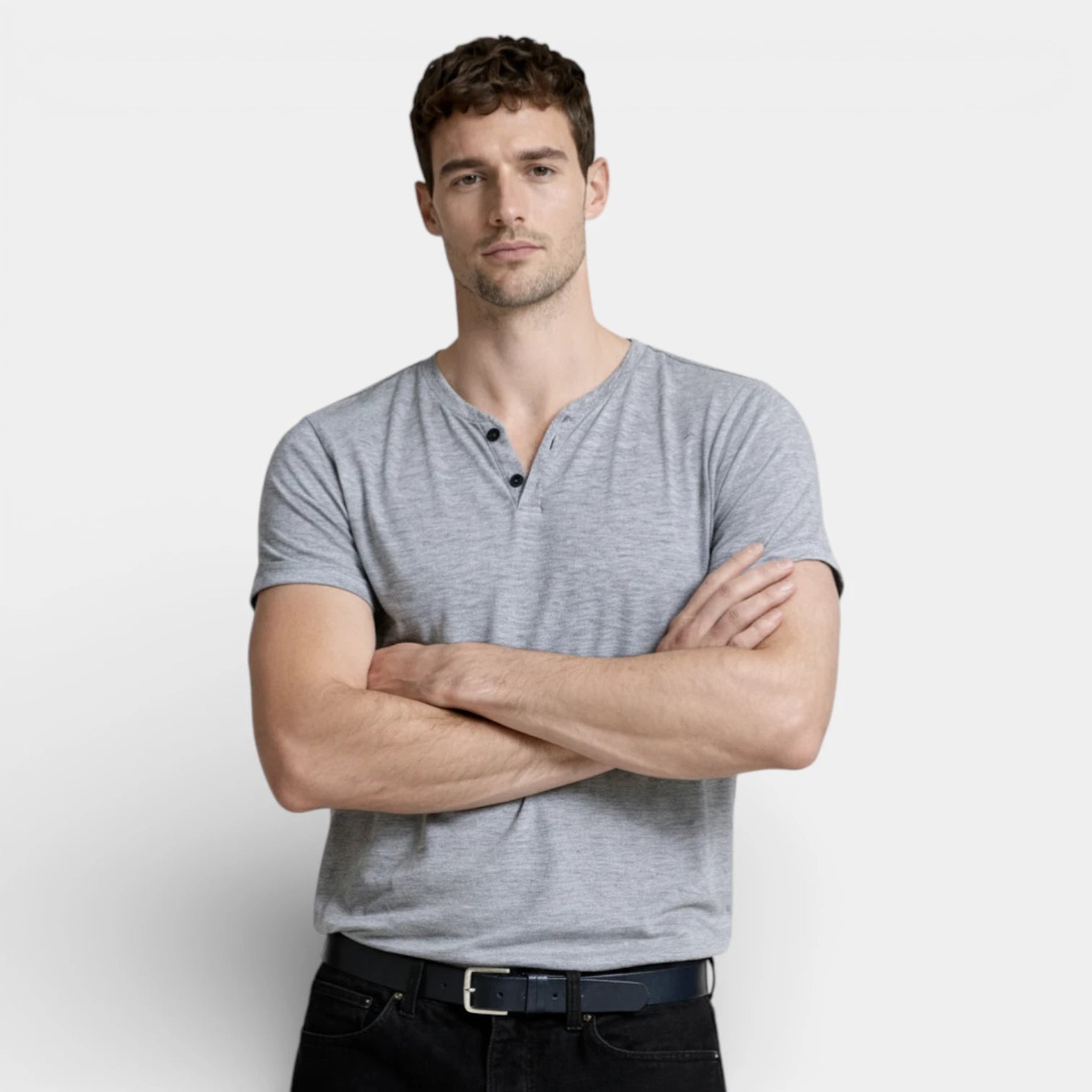Henley T-Shirt Short Sleeve Regular Fit for Men