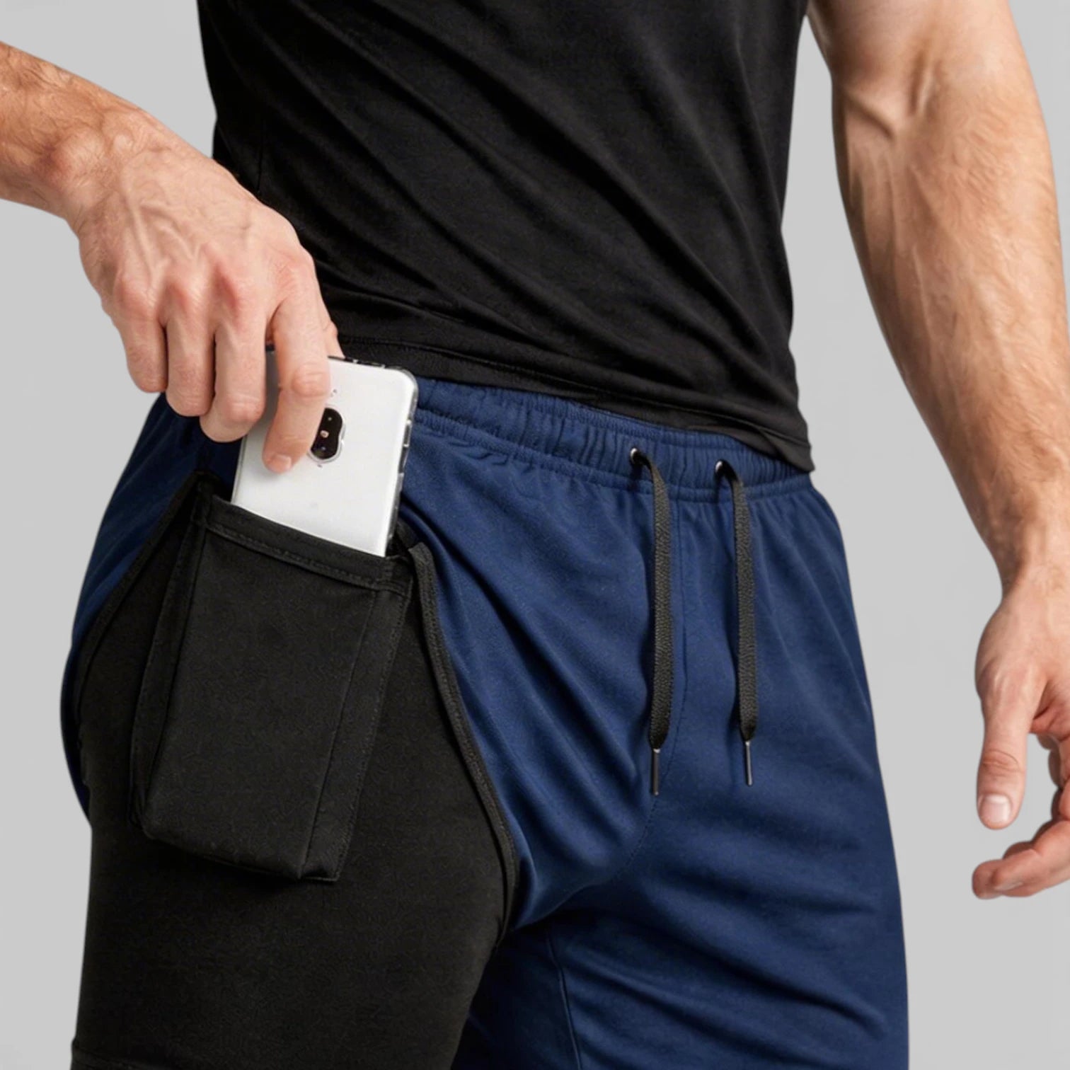 Vintares | Men’s Two Piece Athletic T-Shirt and Layered Drawstring Shorts Set