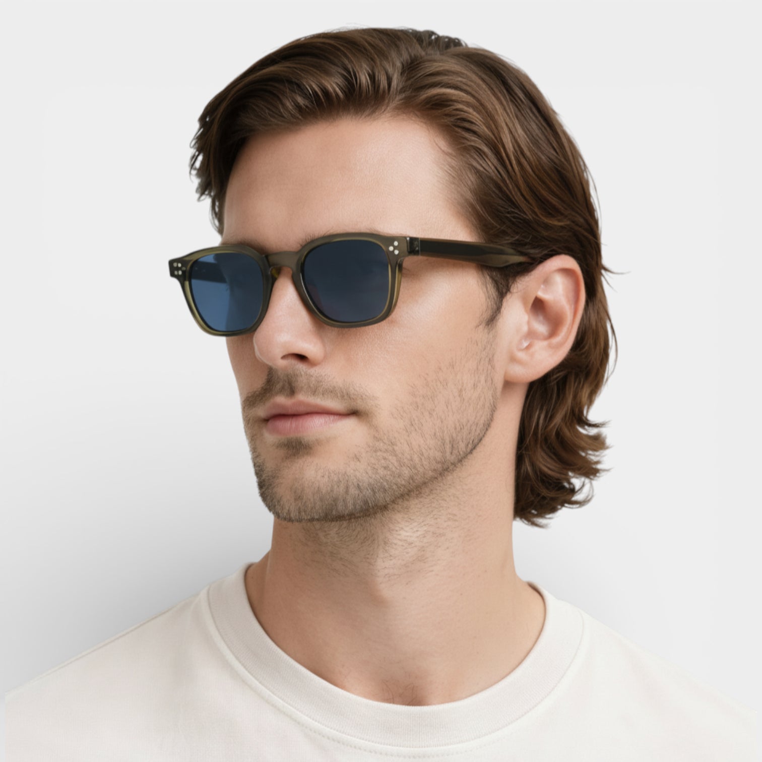 Vintares | Men’s Square Frame Sunglasses With Tinted Lenses