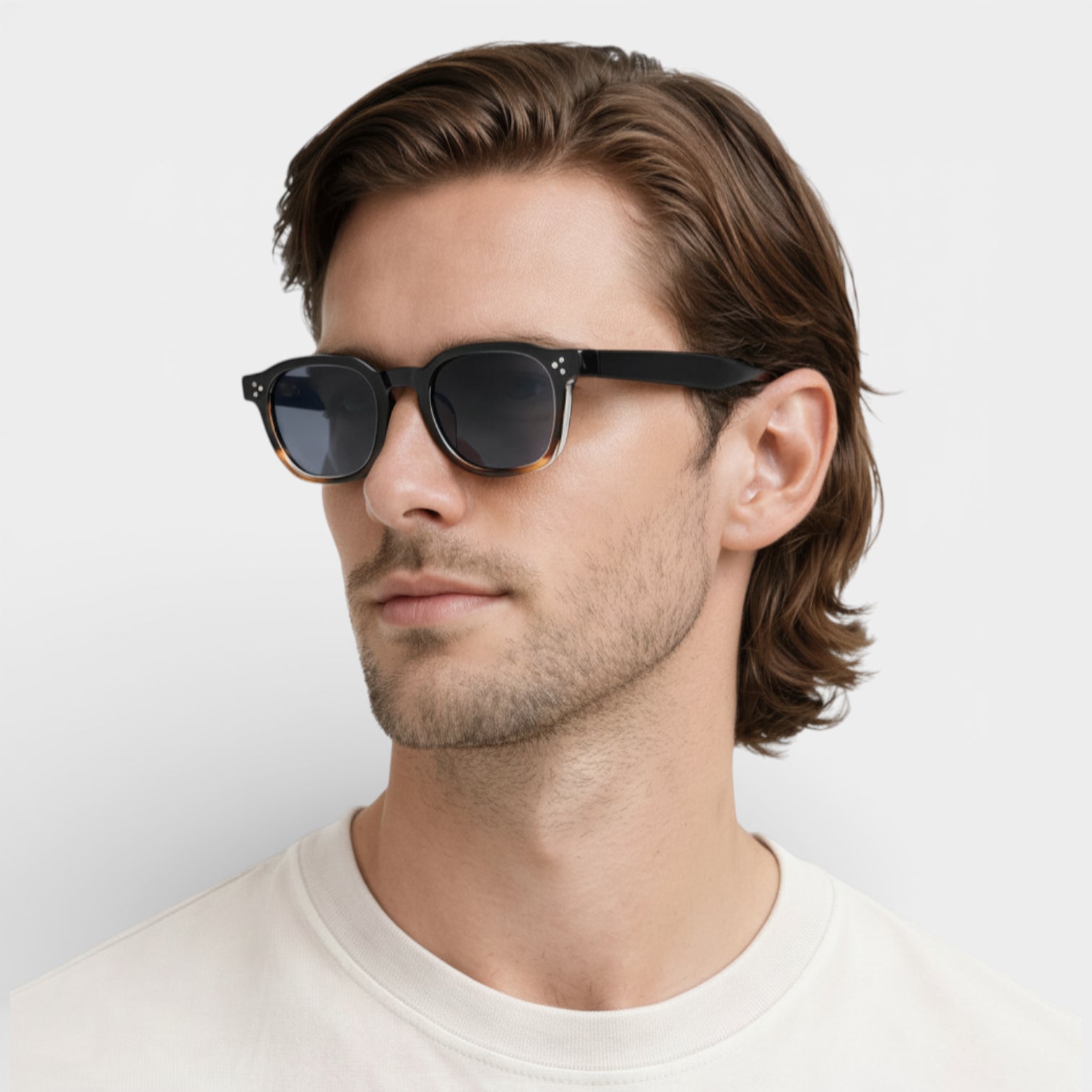 Vintares | Men’s Square Frame Sunglasses With Tinted Lenses