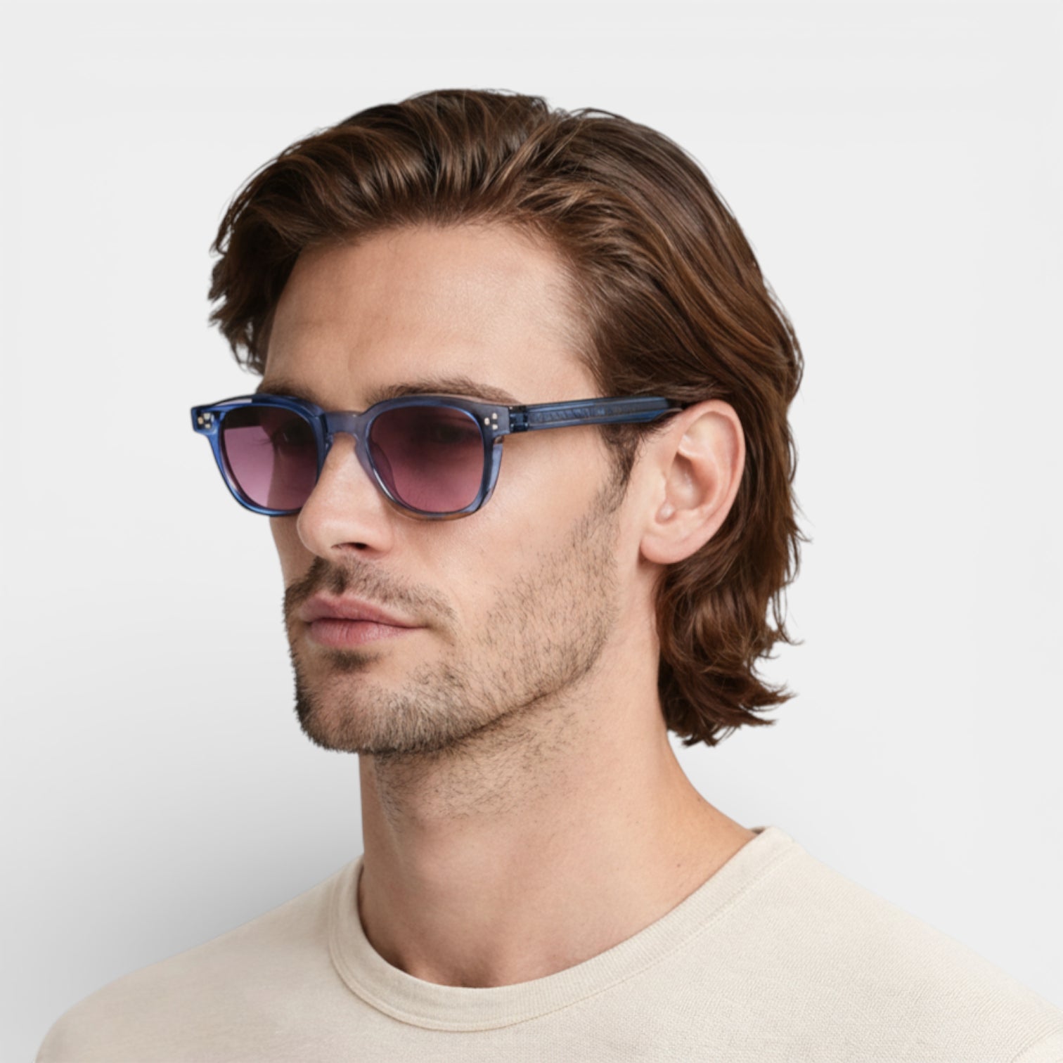 Vintares | Men’s Square Frame Sunglasses With Tinted Lenses