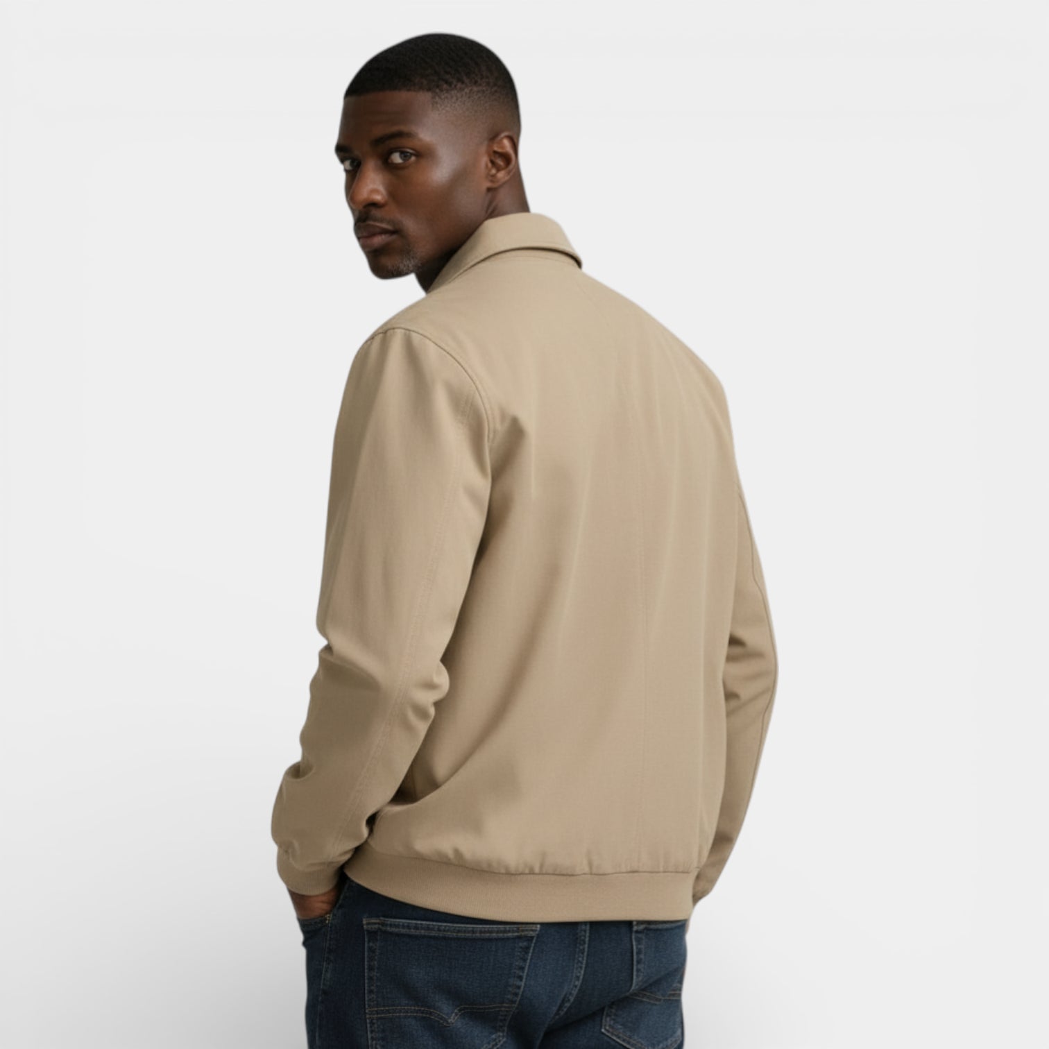 Vintares | Men’s Classic Zip-Up Jacket with Stand Collar