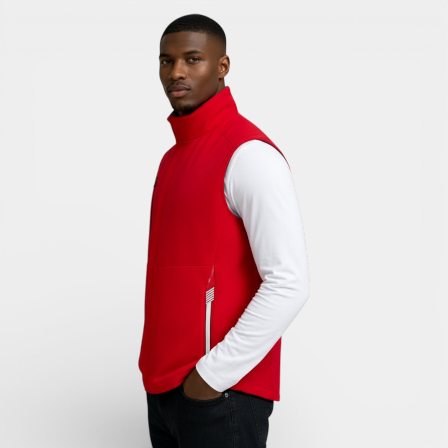 Slim Fit Zip-Up Stand Collar Vest for Men