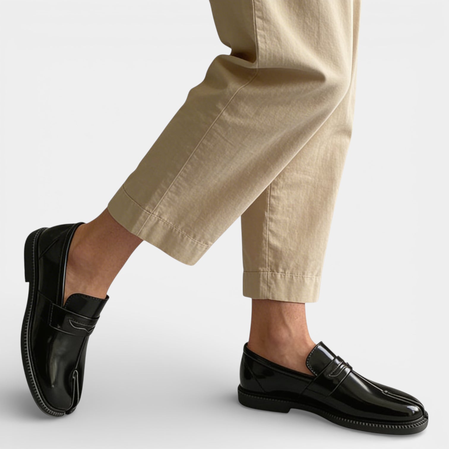Split-Toe Loafer Dress Shoes Slip-On for Men