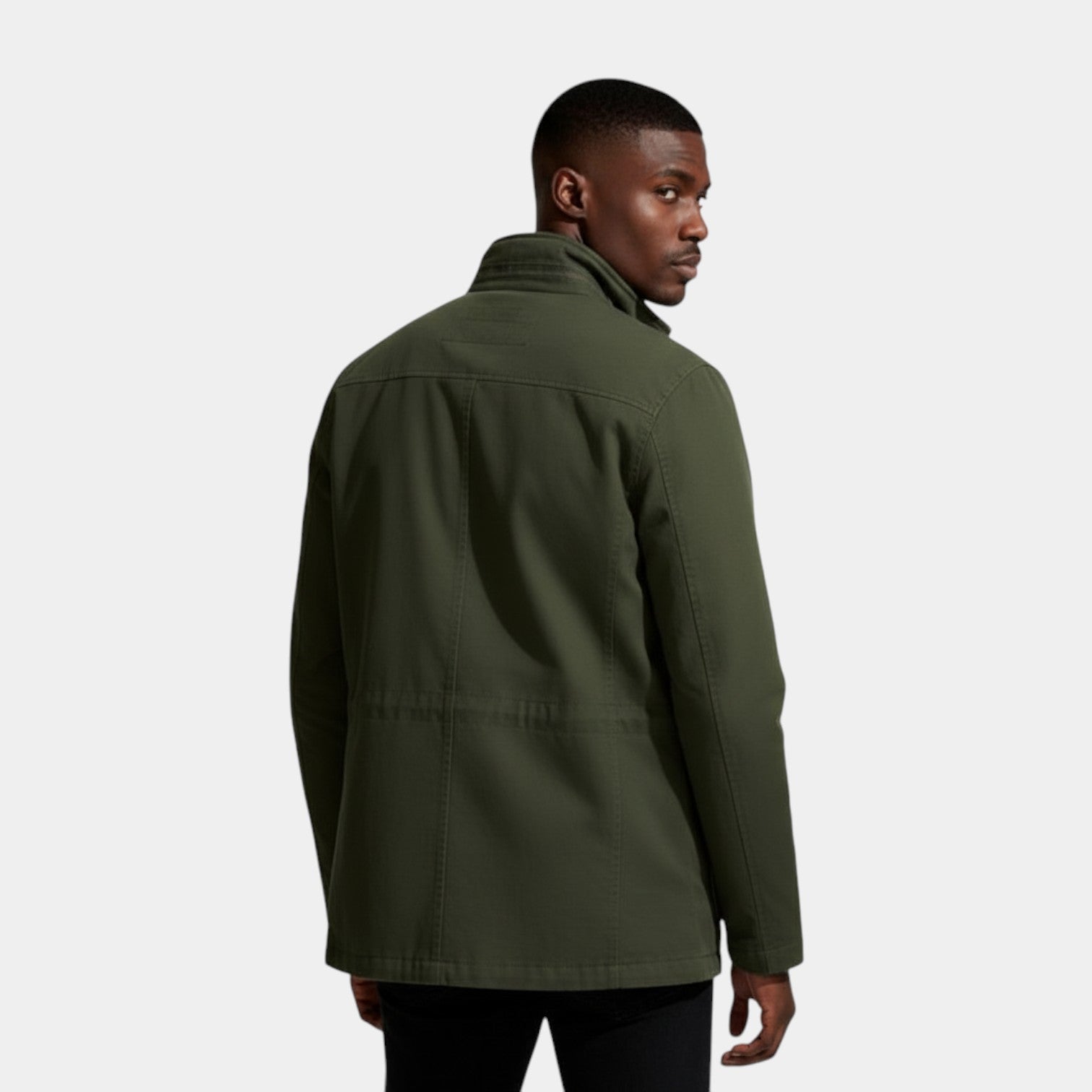 Stand Collar Multi-Pocket Field Jacket Regular Fit for Men