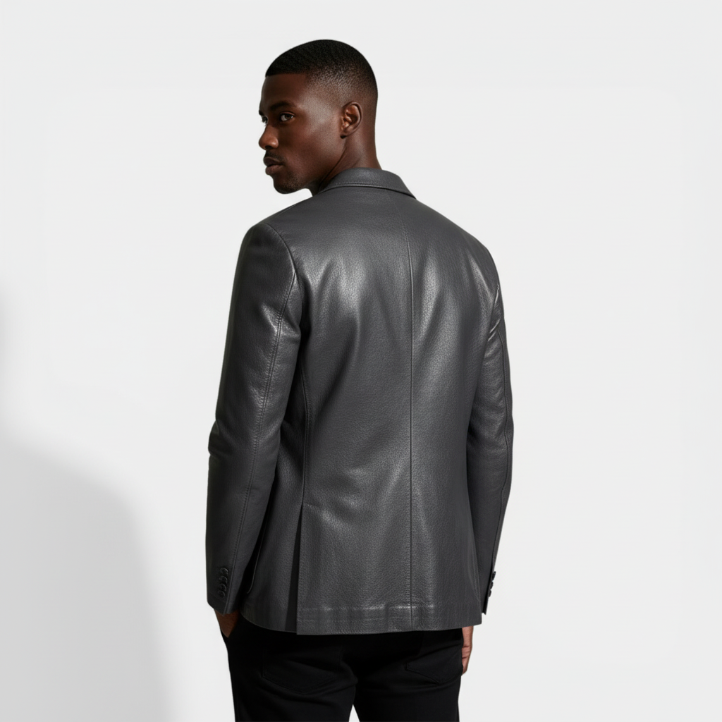 Structured Blazer Jacket Single-Breasted Regular Fit for Men