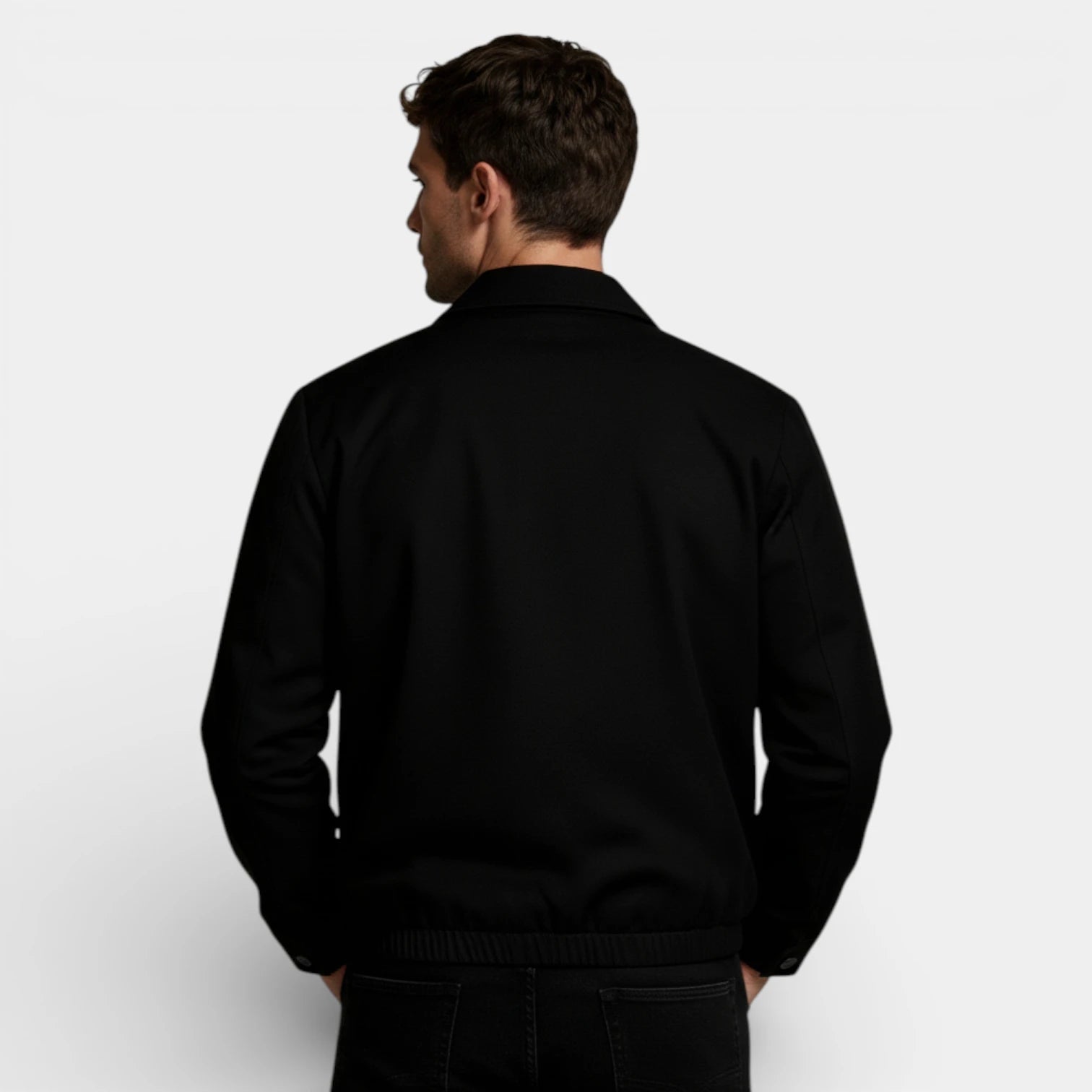 Vintares | Men’s Minimal Zip Up Jacket - Polo Collar