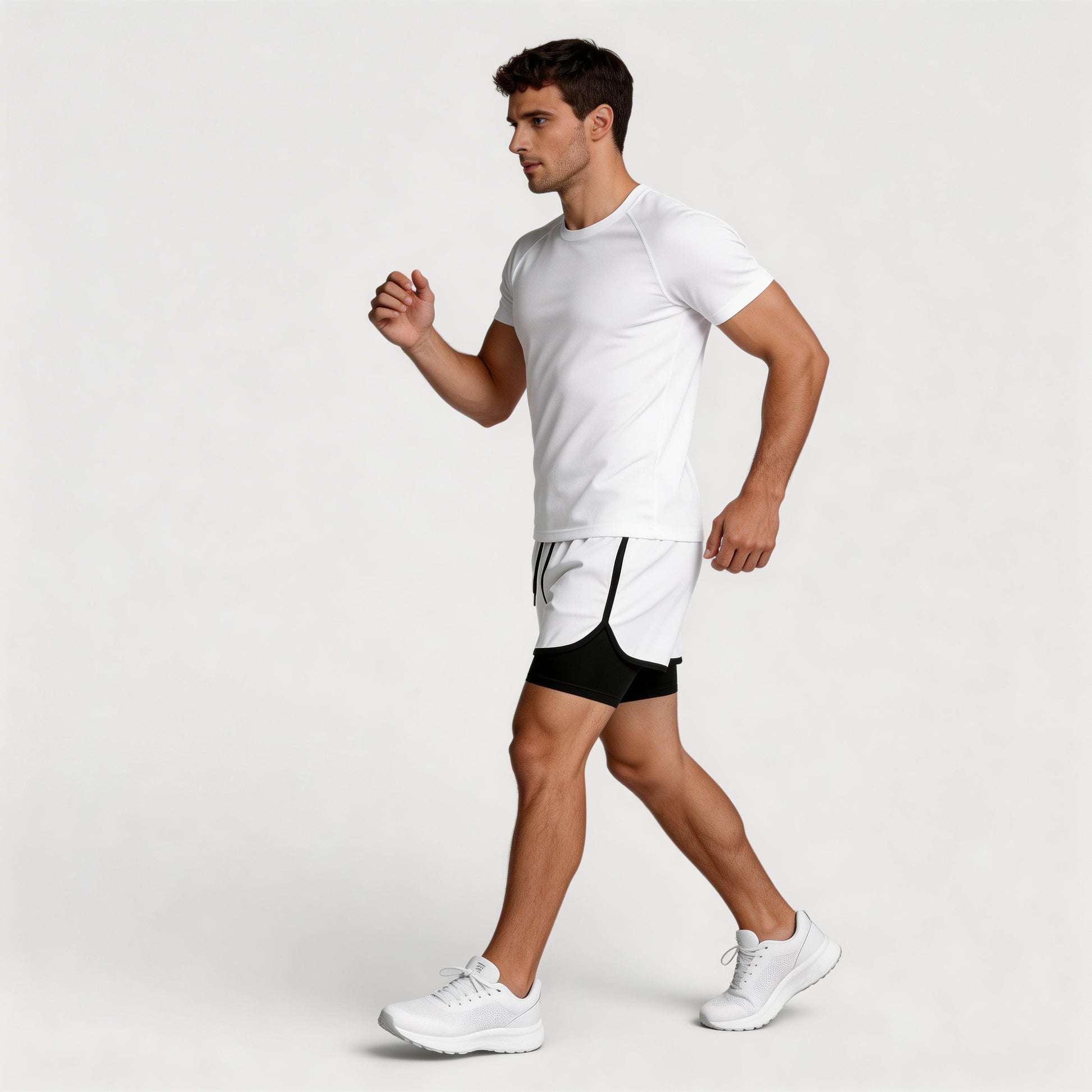 Vintares | Men’s Two Piece Athletic T-Shirt and Layered Drawstring Shorts Set