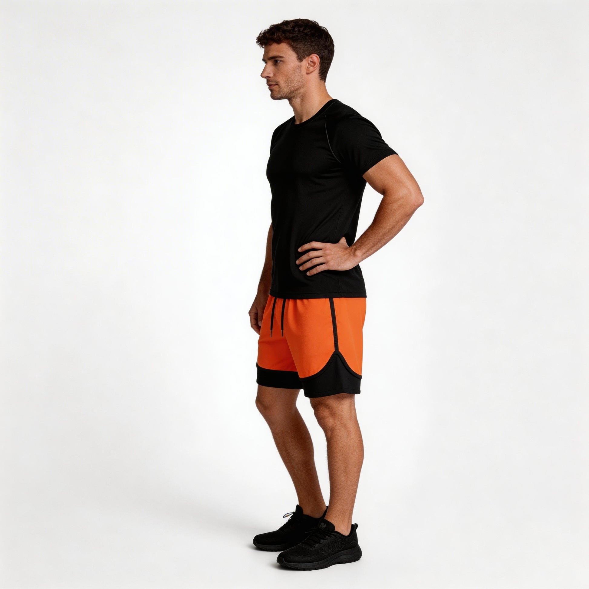 Vintares | Men’s Two Piece Athletic T-Shirt and Layered Drawstring Shorts Set