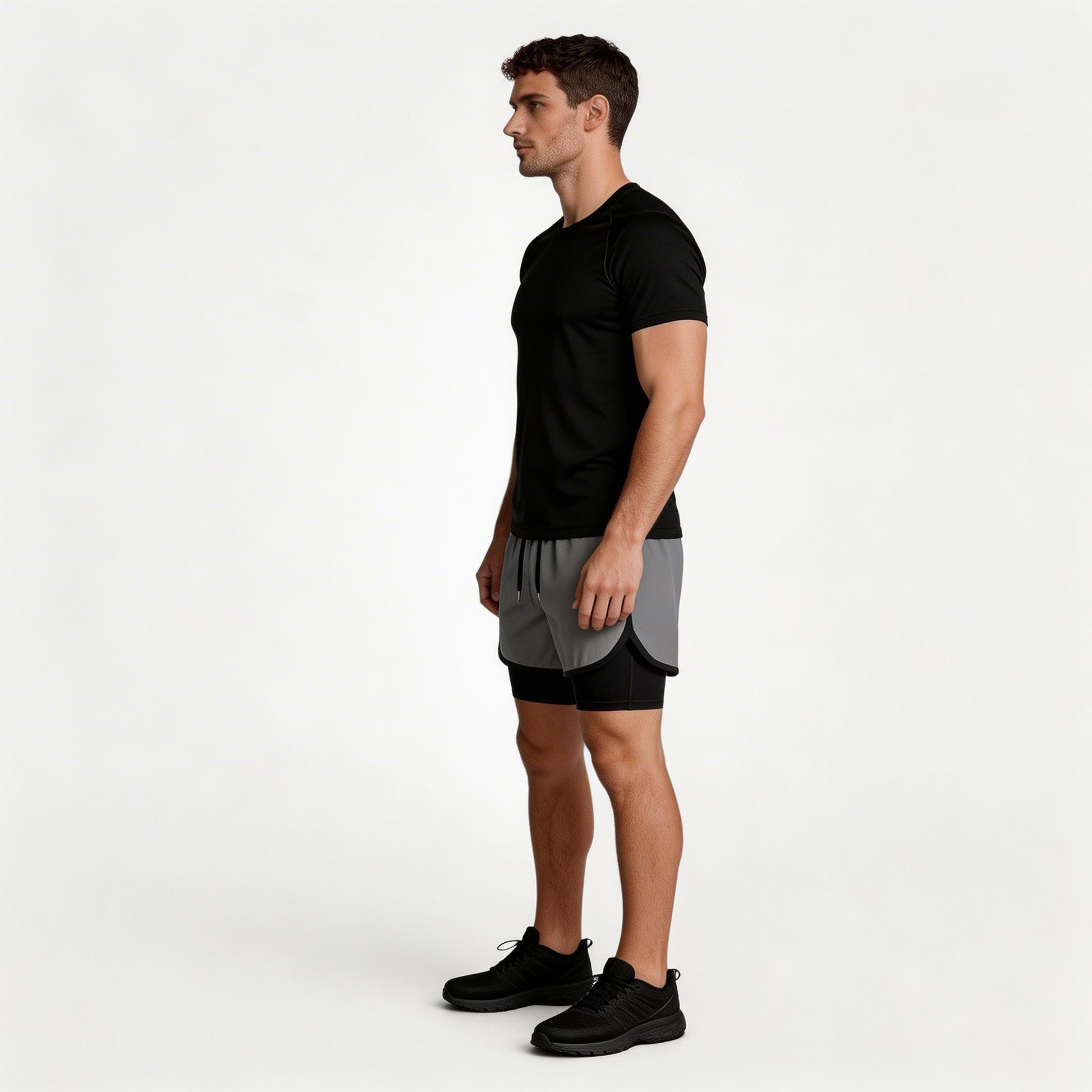 Vintares | Men’s Two Piece Athletic T-Shirt and Layered Drawstring Shorts Set