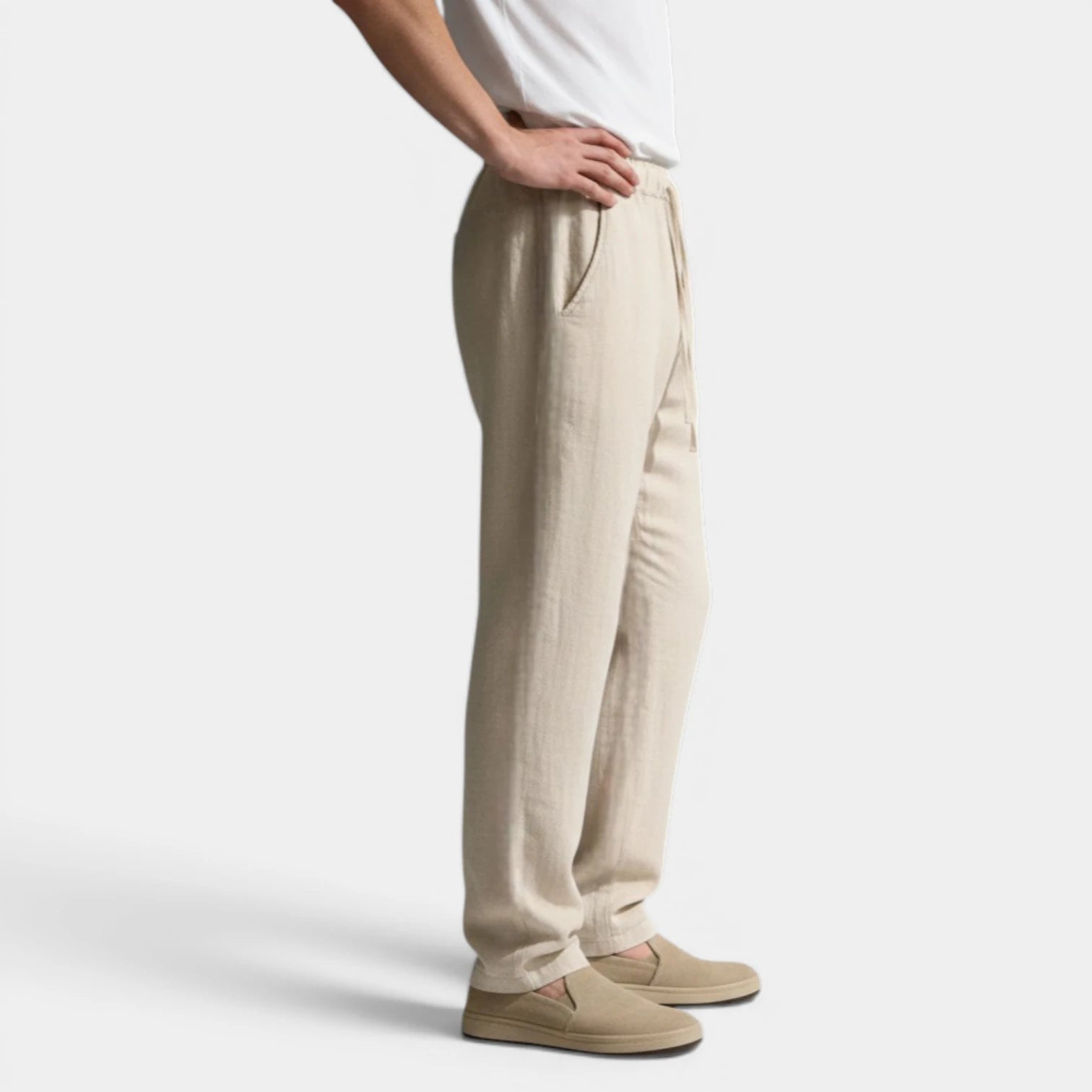Vintares | Men’s Drawstring Elastic Waist Straight Leg Pants
