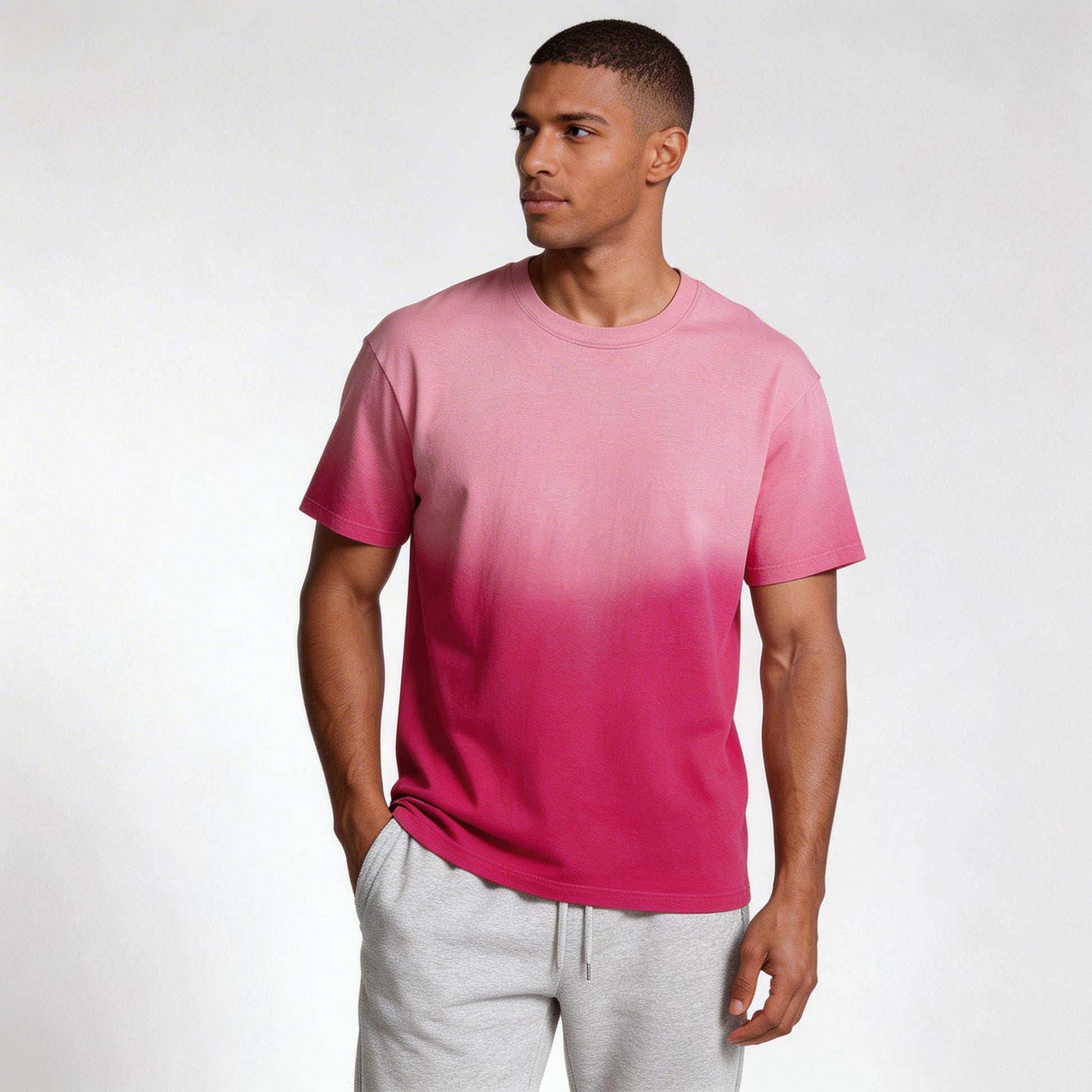 Vintares | Men’s Short Sleeve Crew Neck T-Shirt - Ombre Gradient