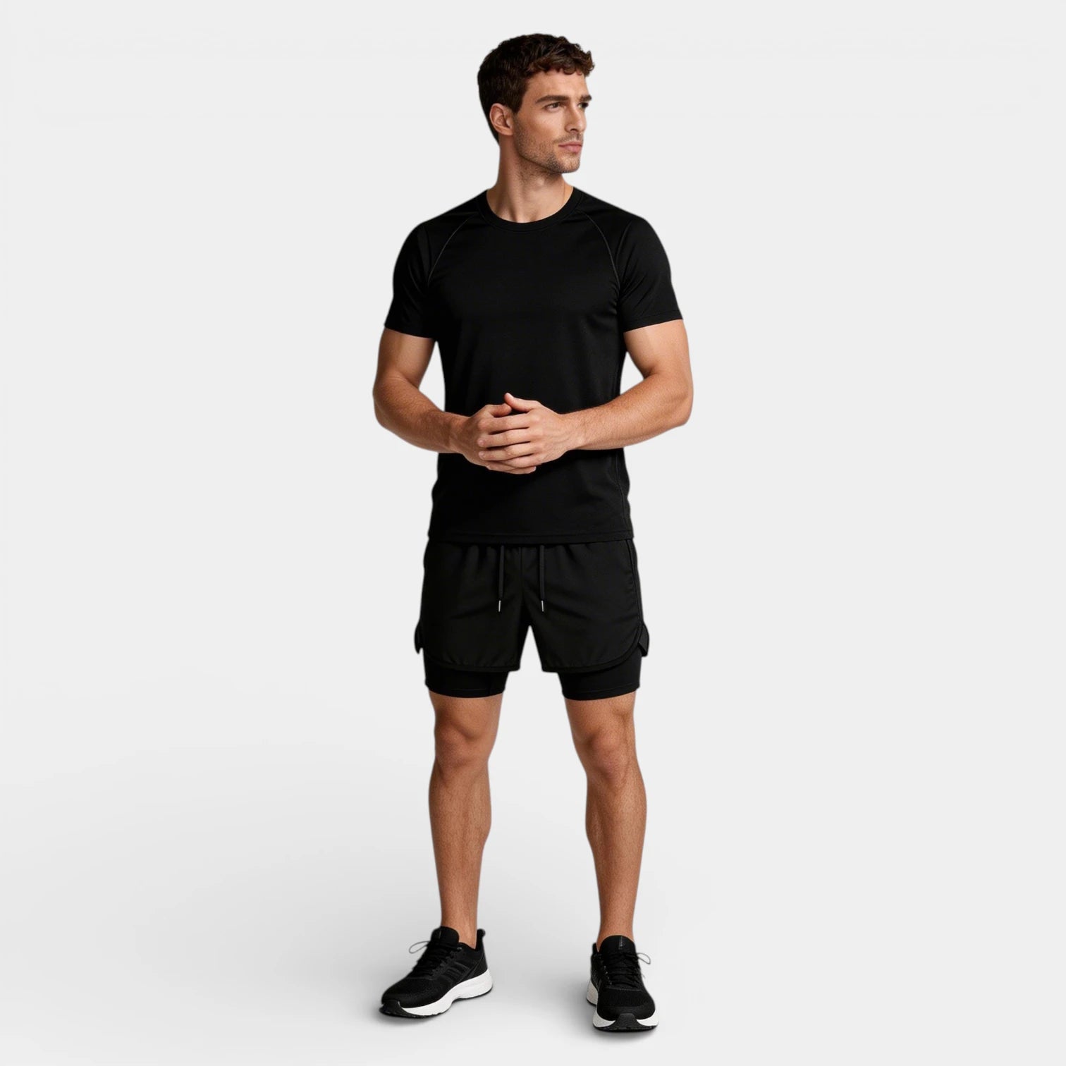Vintares | Men’s Two Piece Athletic T-Shirt and Layered Drawstring Shorts Set