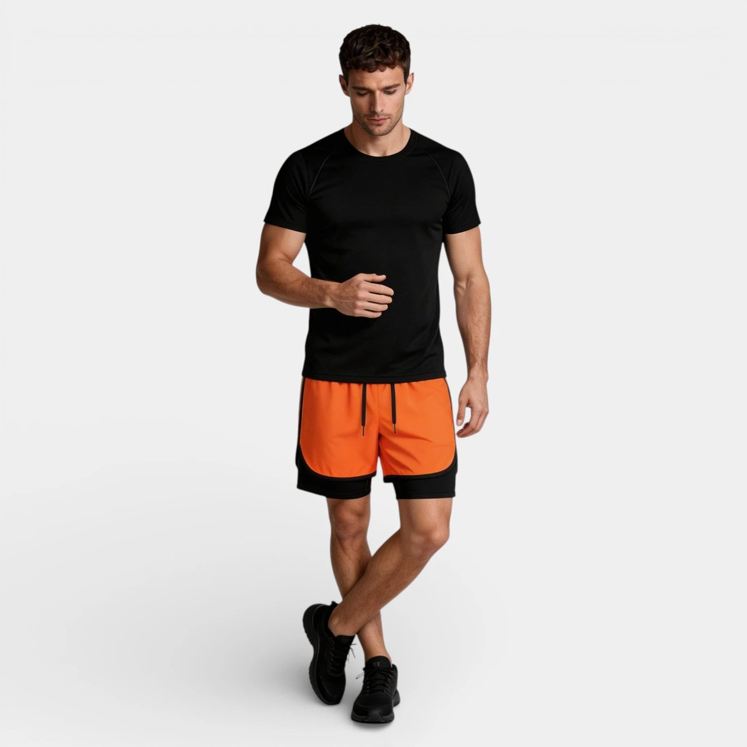 Vintares | Men’s Two Piece Athletic T-Shirt and Layered Drawstring Shorts Set