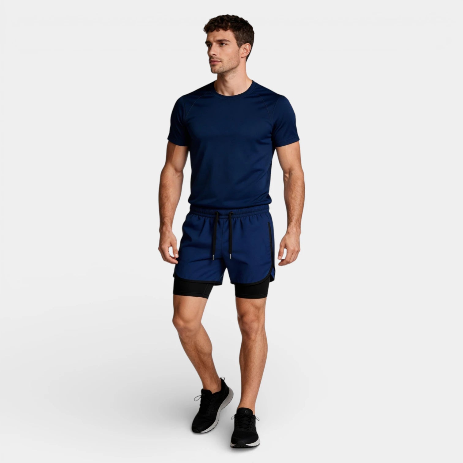 Vintares | Men’s Two Piece Athletic T-Shirt and Layered Drawstring Shorts Set