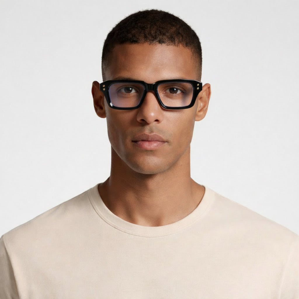 Vintares | Men’s Square Frame Sunglasses - Gold Details