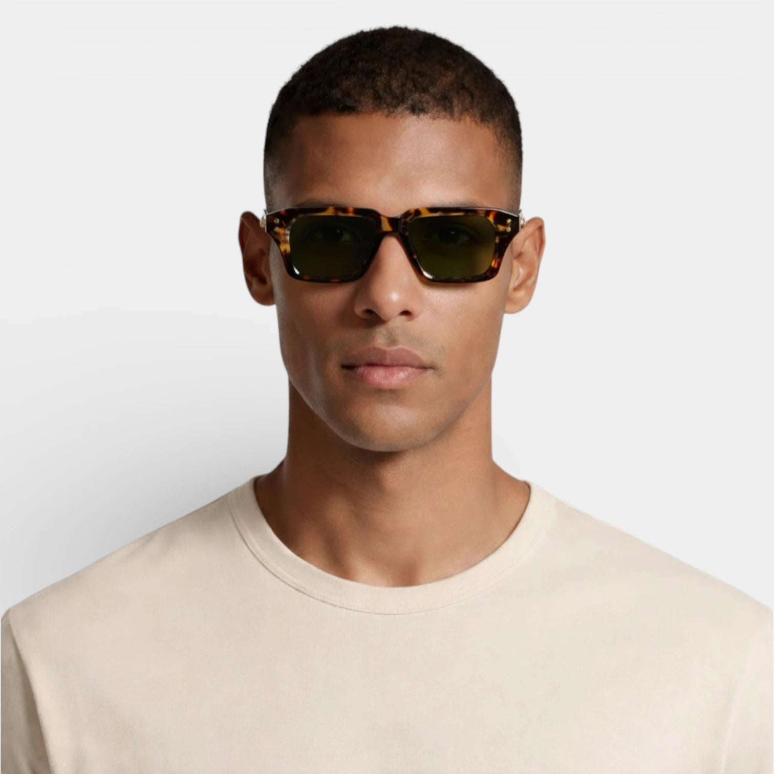 Vintares | Men’s Square Frame Sunglasses - Gold Details