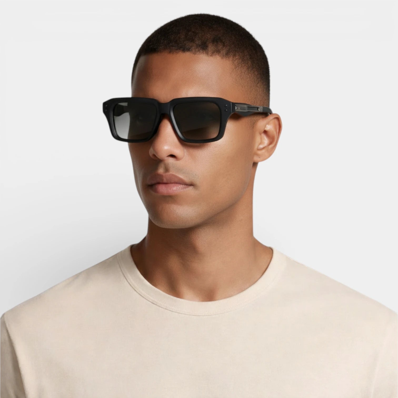 Vintares | Men’s Square Frame Sunglasses - Gold Details