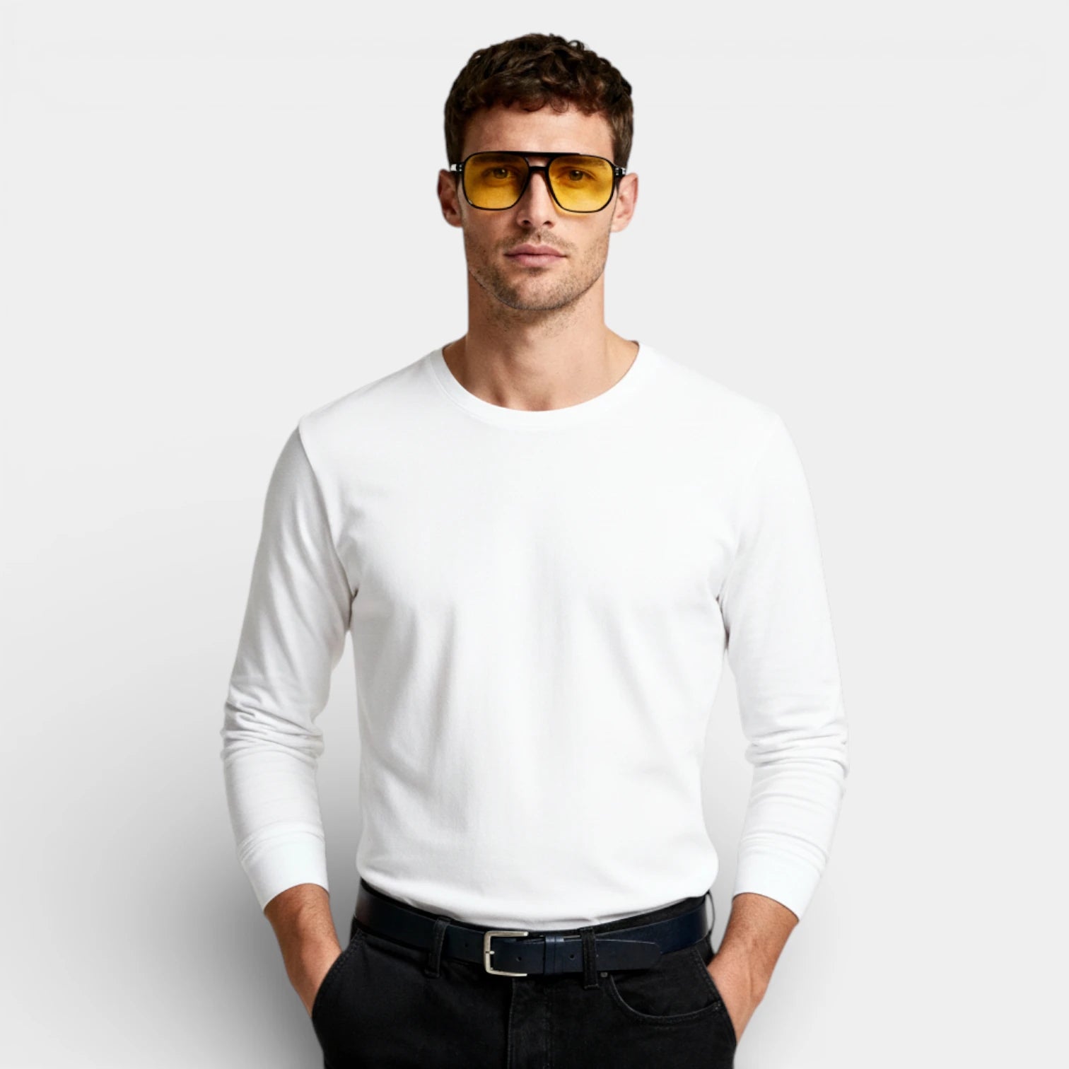 Vintares | Men’s Square Aviator Sunglasses Black Frame
