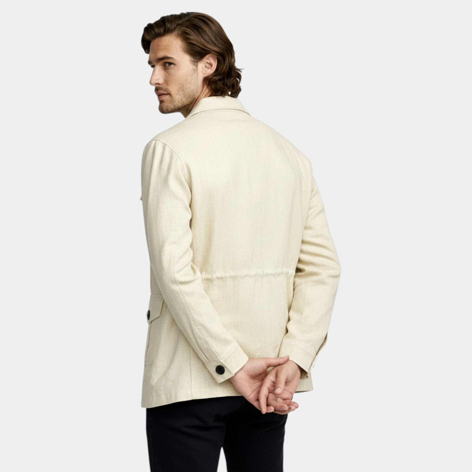 Button-Front Utility Jacket Regular Fit for Men