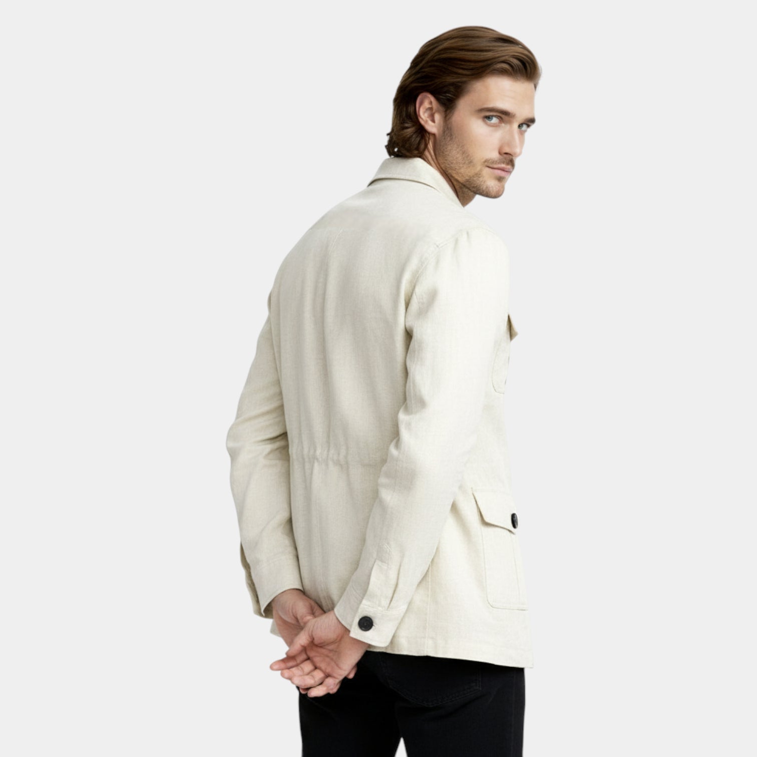 Button-Front Utility Jacket Regular Fit for Men