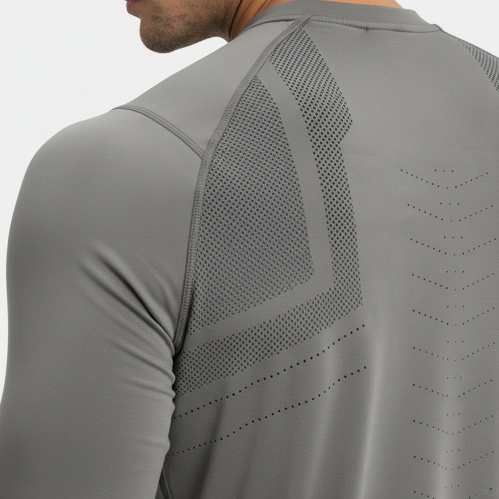 Crew Neck Raglan Long Sleeve Athletic Shirt for Men