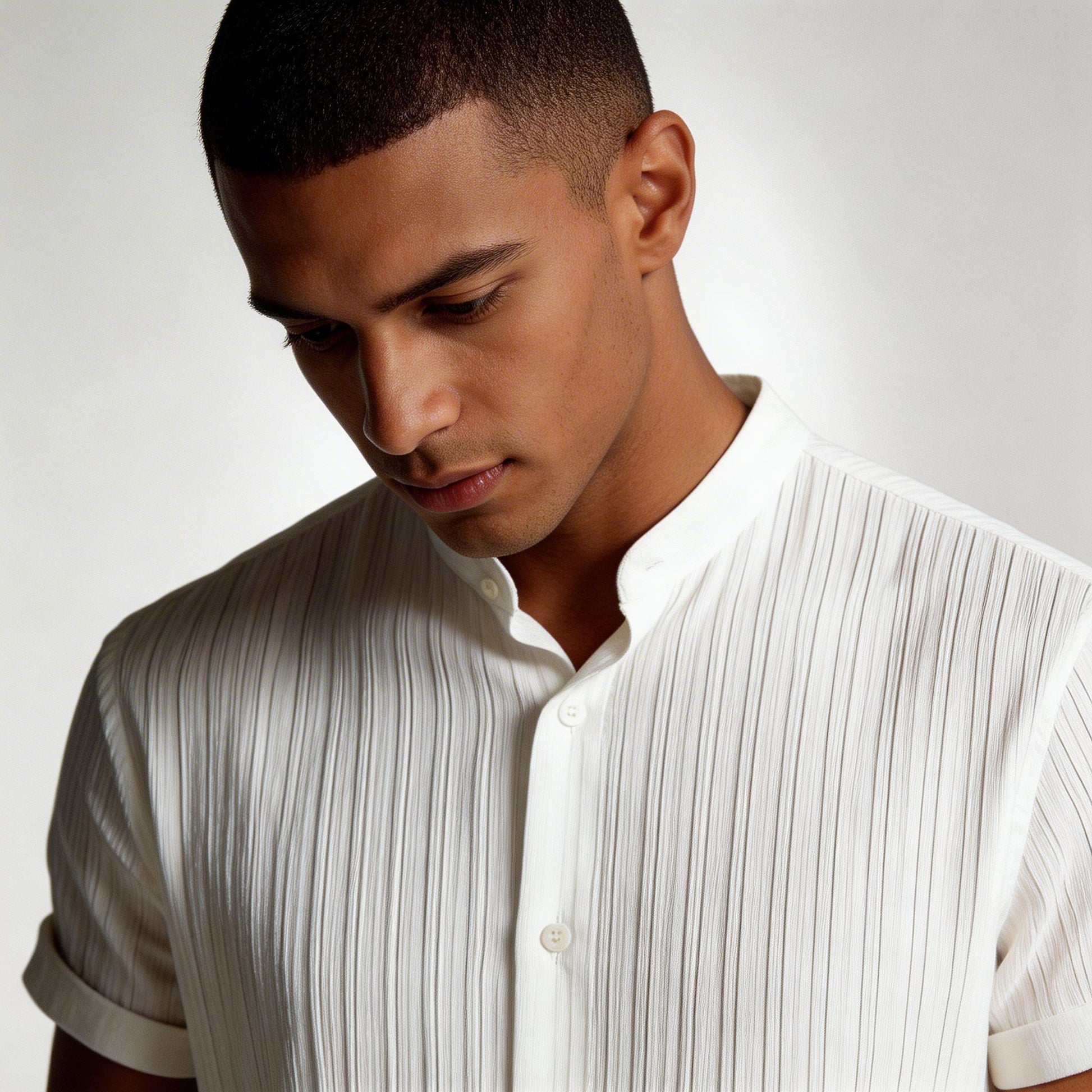 Vintares | Men’s Button-Up Shirt and Straight Leg Pants - Two Piece Set