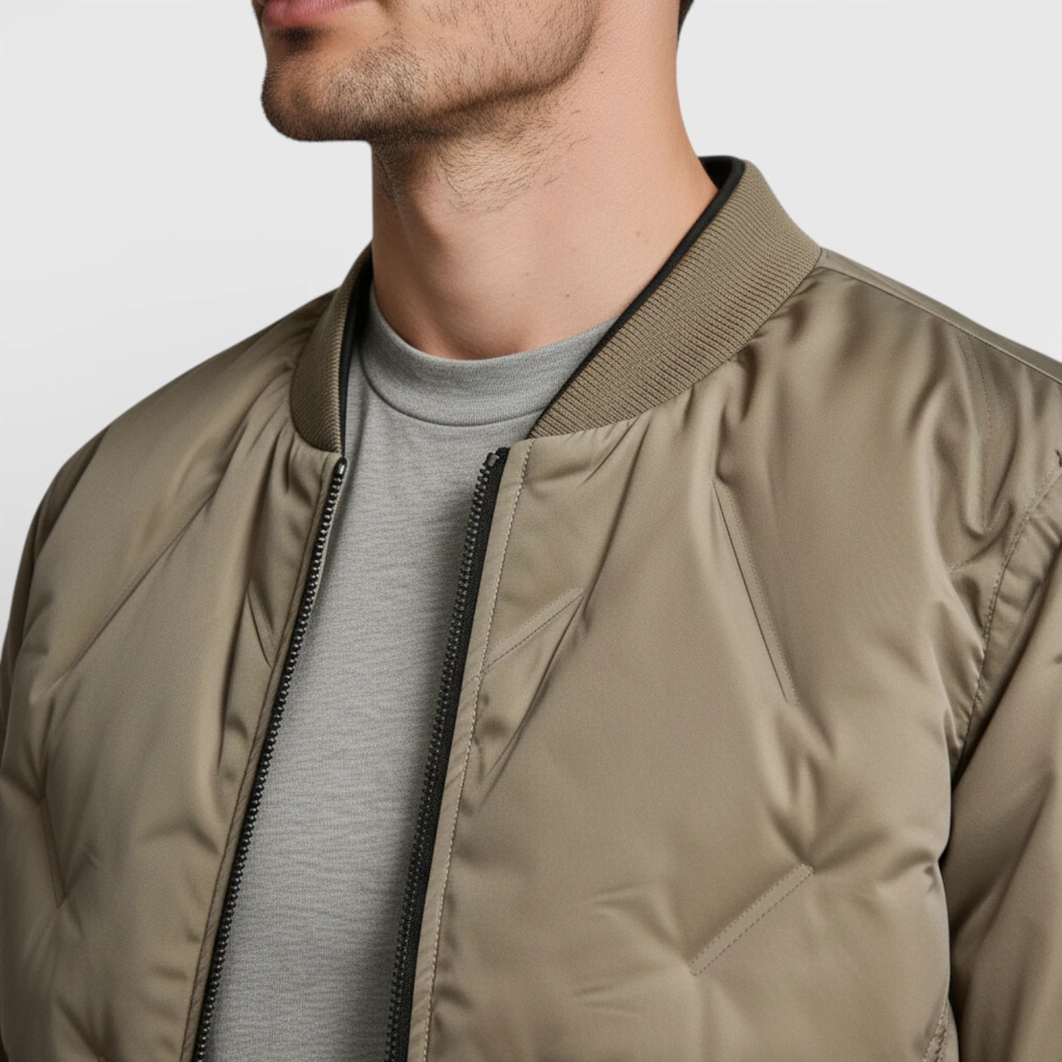 Vintares | Men’s Zip Up Bomber Jacket - Straight Fit