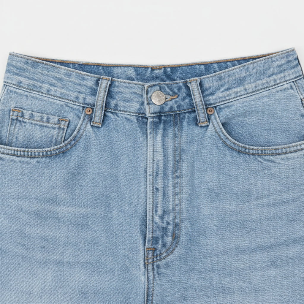 Straight Leg Jeans Five Pocket Button Fly for Men