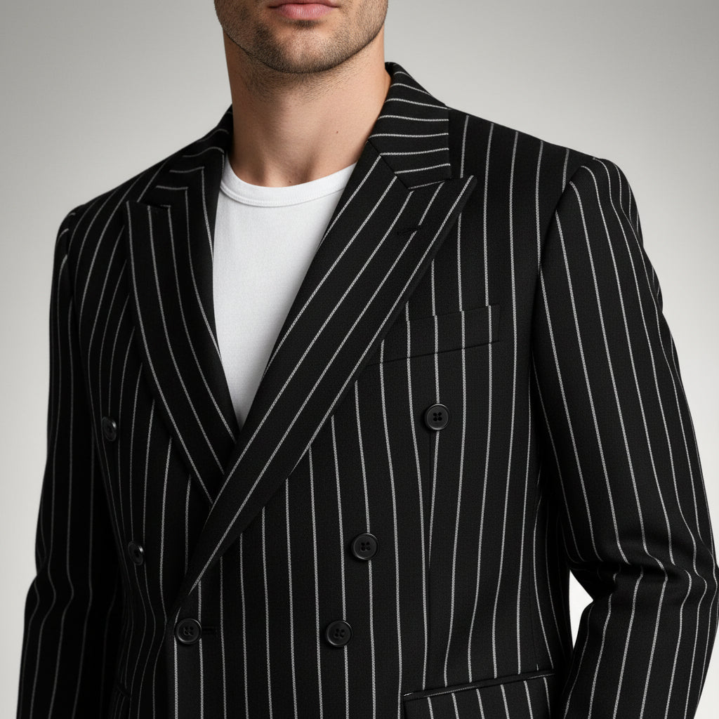 Vintares | Men’s Double Breasted Pinstripe Suit Set
