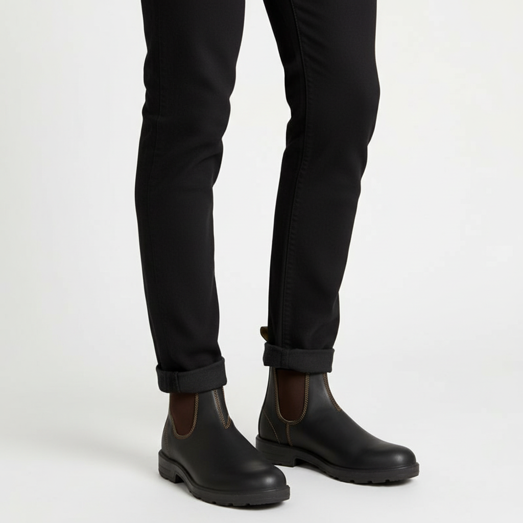 Chelsea Boots Slip-On Elastic Gore Rounded Toe for Men