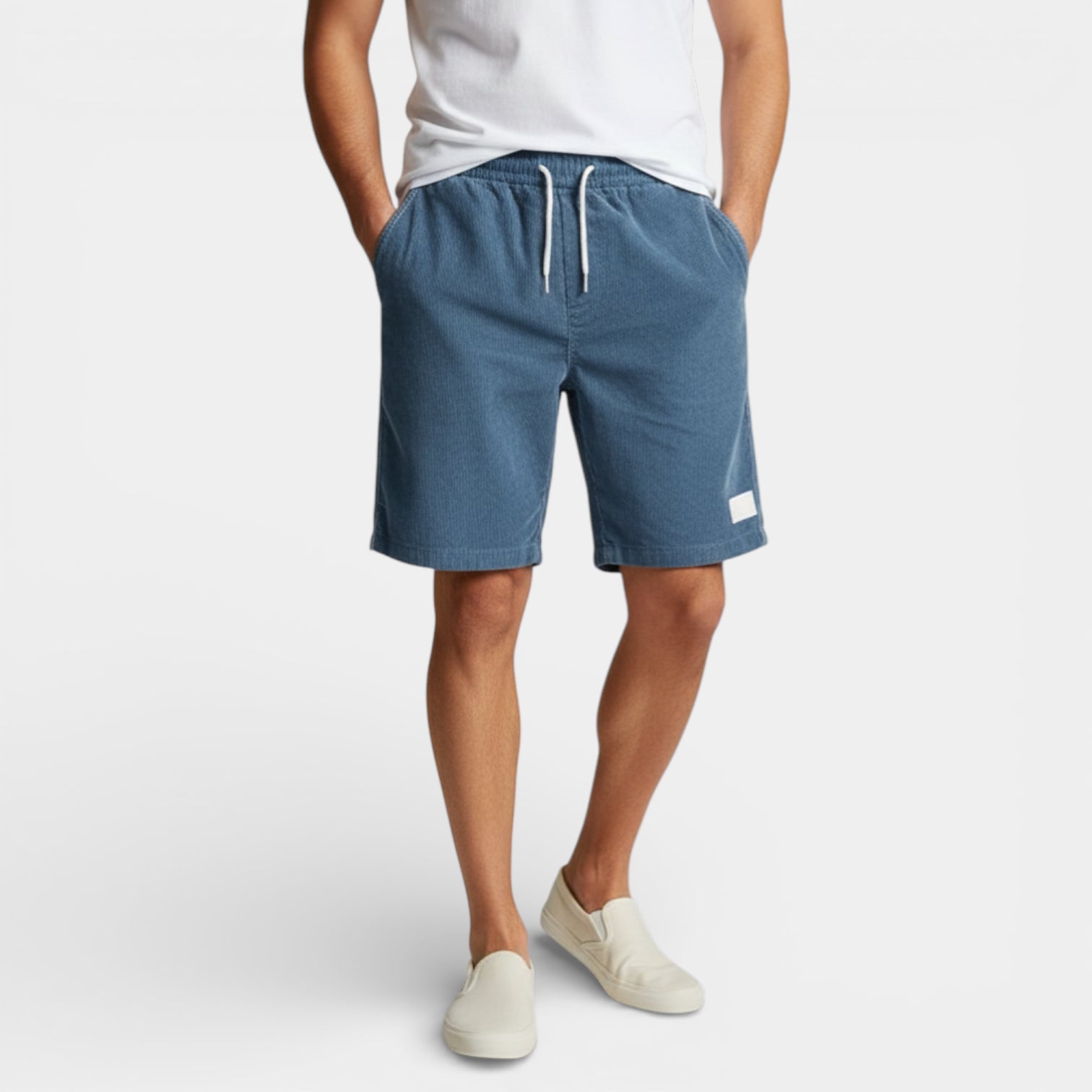Vintares | Men’s Corduroy Drawstring Shorts - Elastic Waist